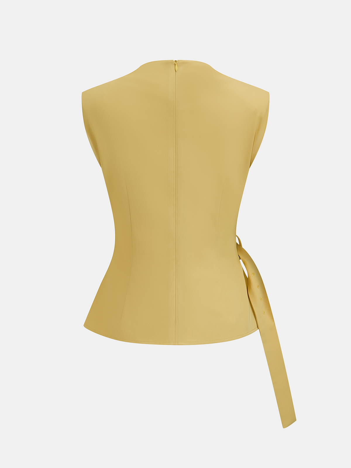Belted Sleeveless Top & Elastic Waist Pants Set for Women Casual Wear