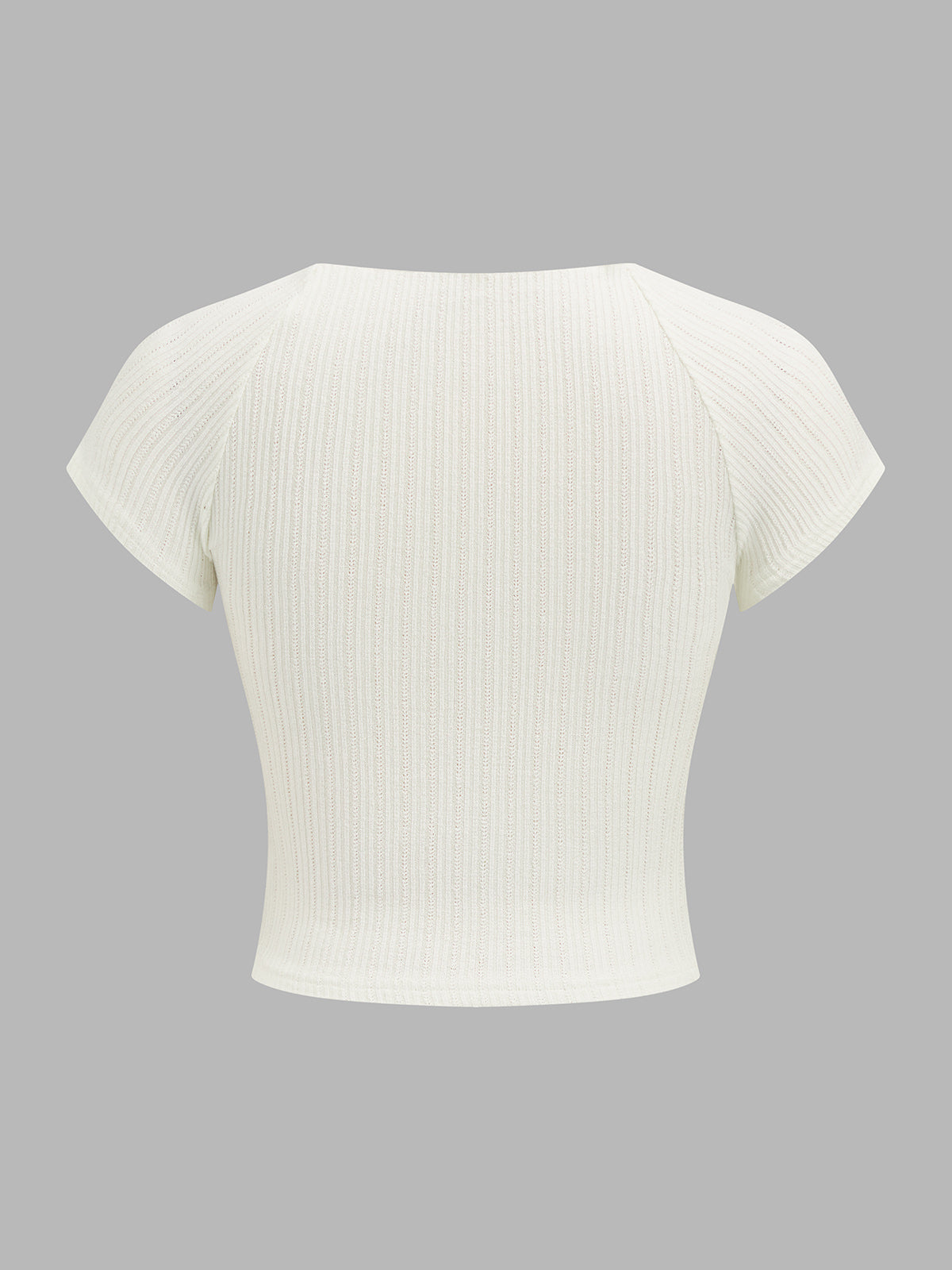 Half Placket Pearl Button Ribbed Crop Top: Women's Fashion Essential