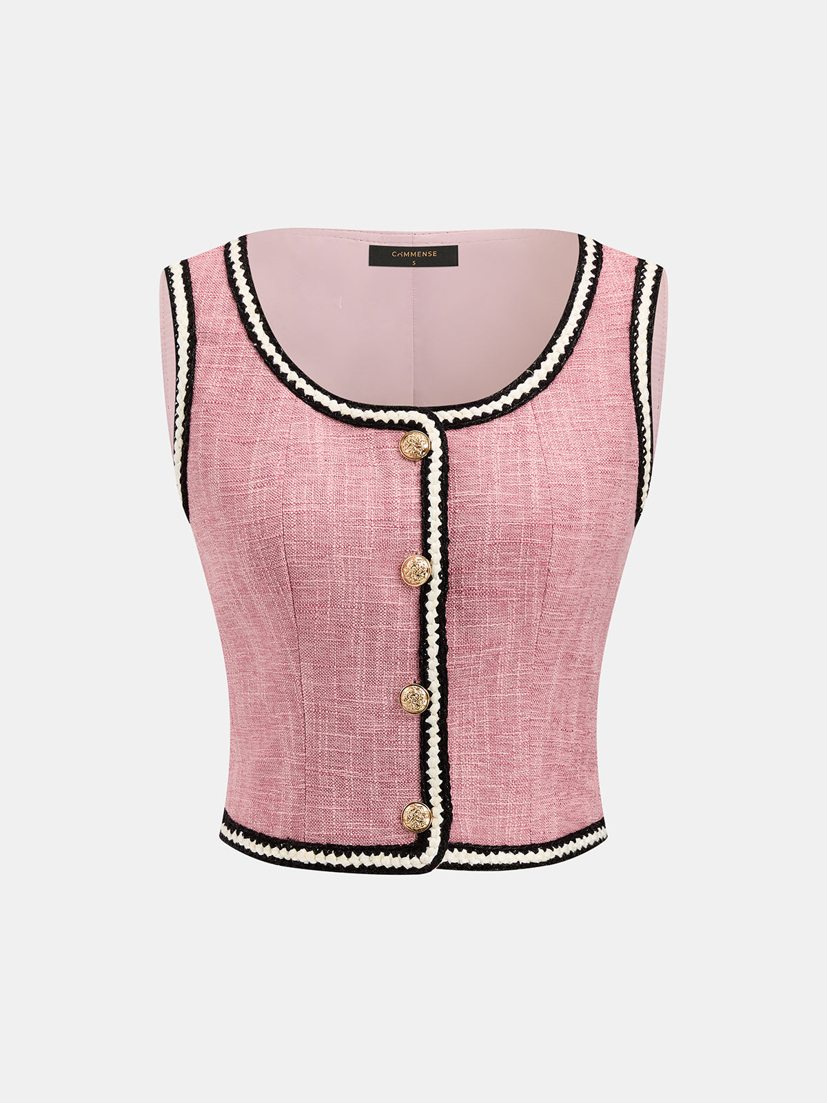 Contrast Trim Tweed Two Piece Pants Set with Elegant Jacket