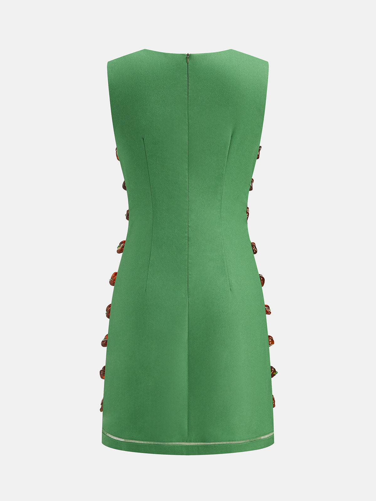Amber Detail Cut-Out Mini Dress Trendy Party Wear
