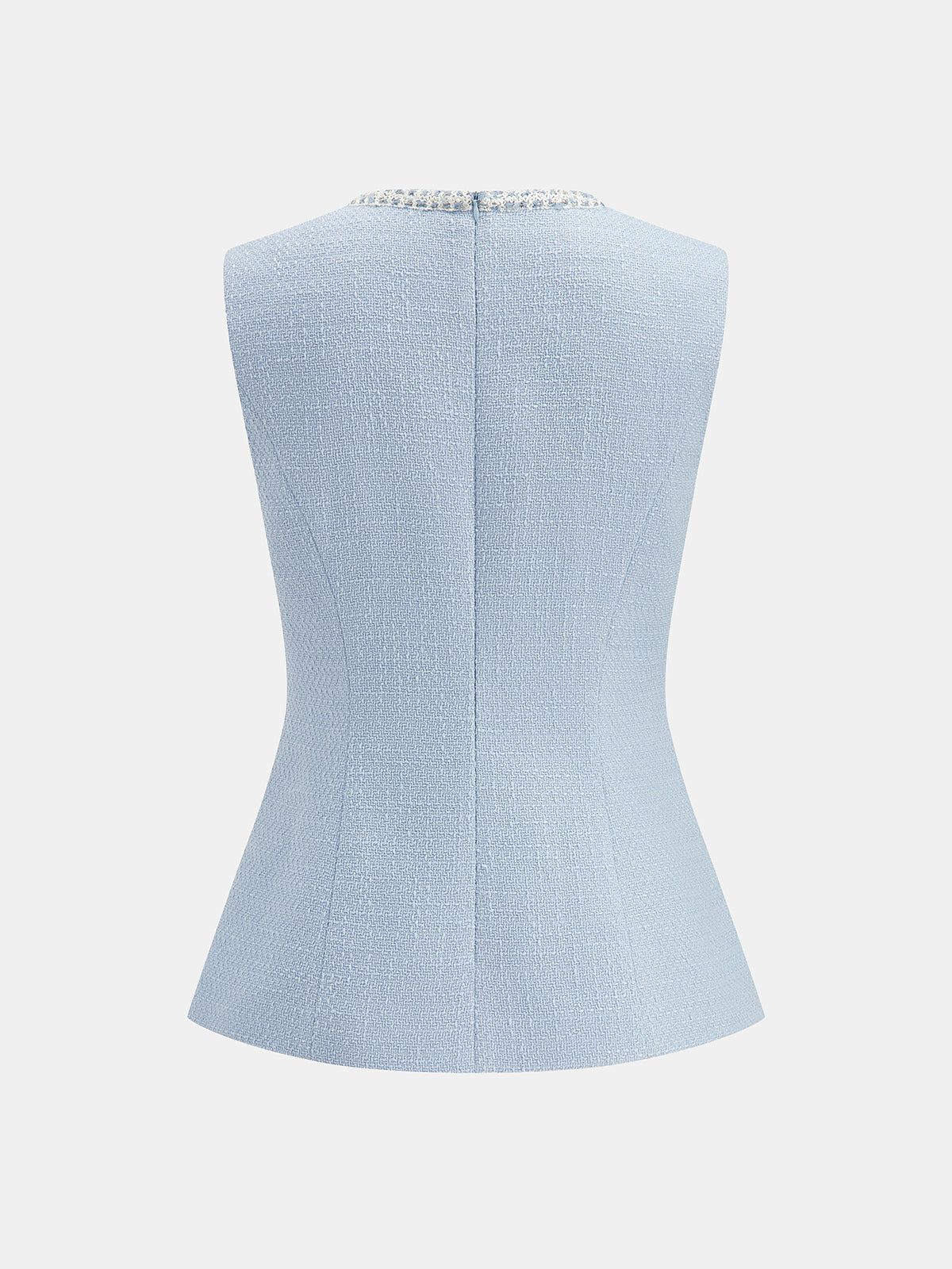 Tailored Tweed Sleeveless Vest for Women Classic Style