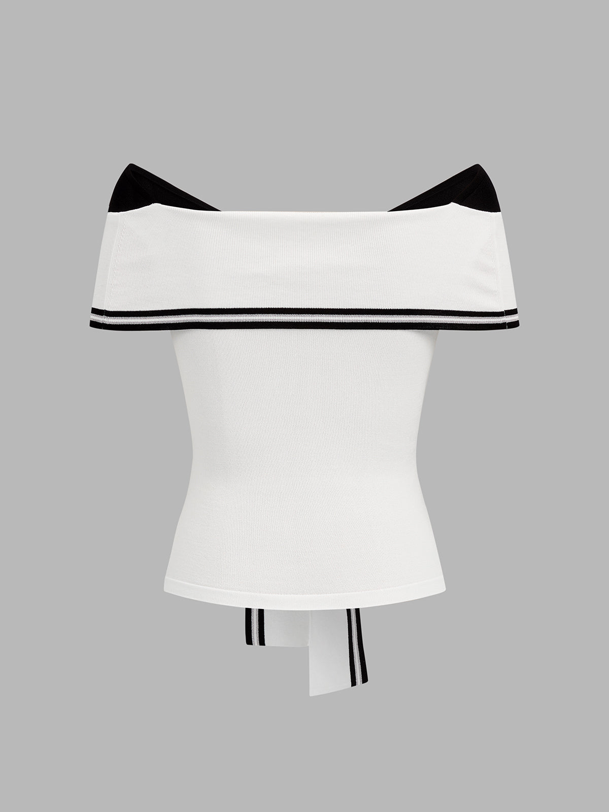 Color Block Off Shoulder Knit Top - Stylish Women's Casual Sweater