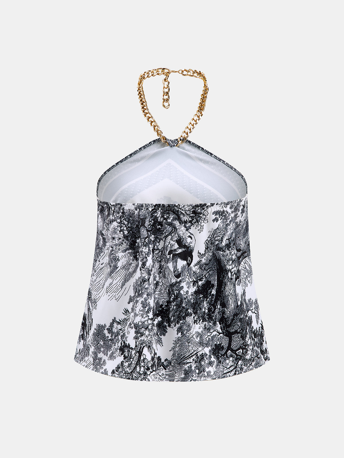 Jungle Print Chain Halter Top for Trendy Summer Outfits