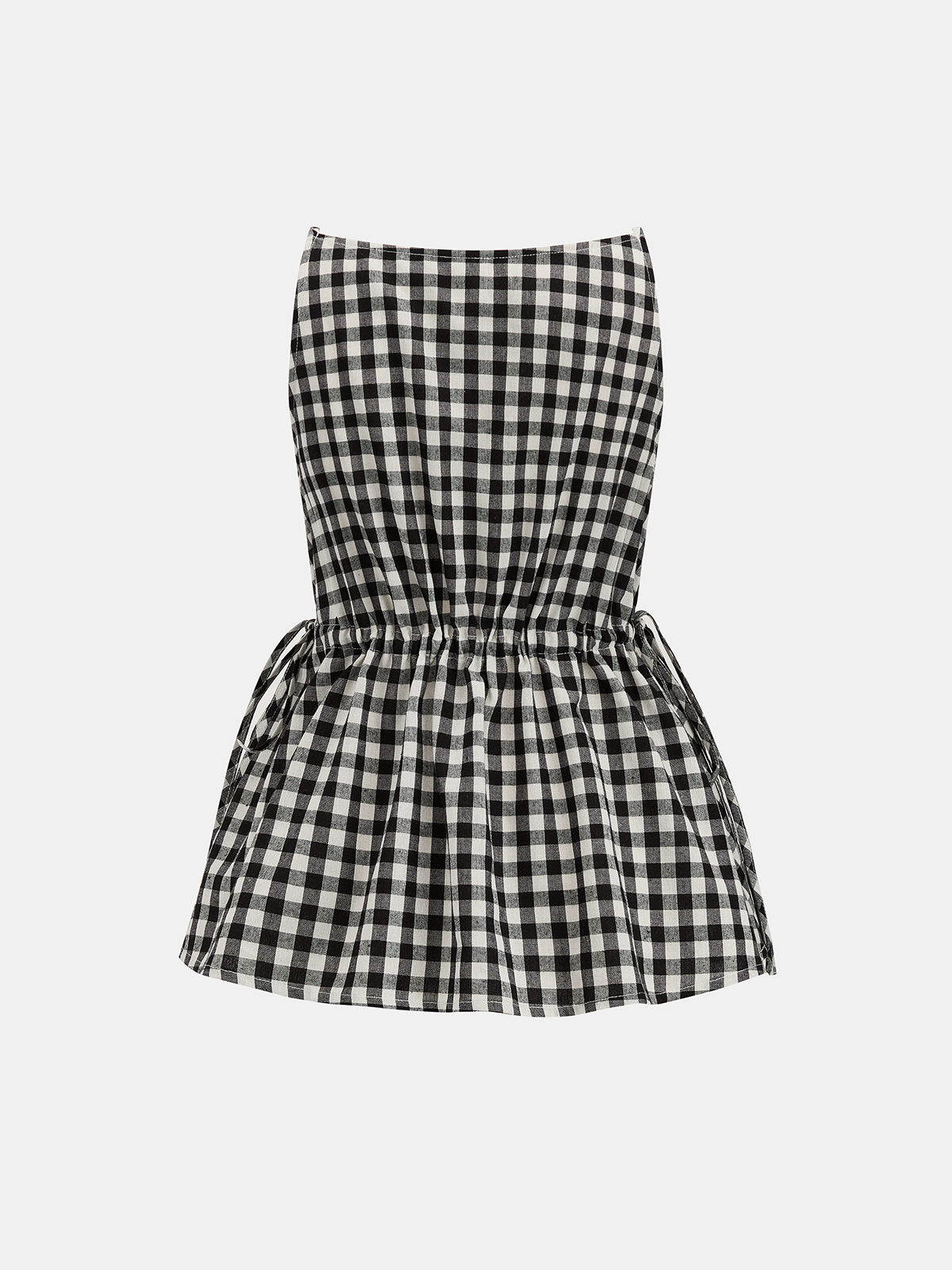Gingham Drawstring Peplum Top & Shorts Set for Women Casual Summer Outfit
