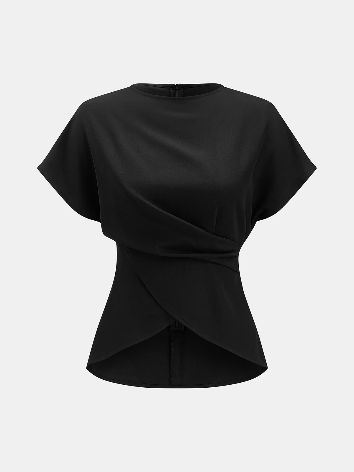Tie-Back Satin Top & Pleated Pants Set for Elegant Evening Wear