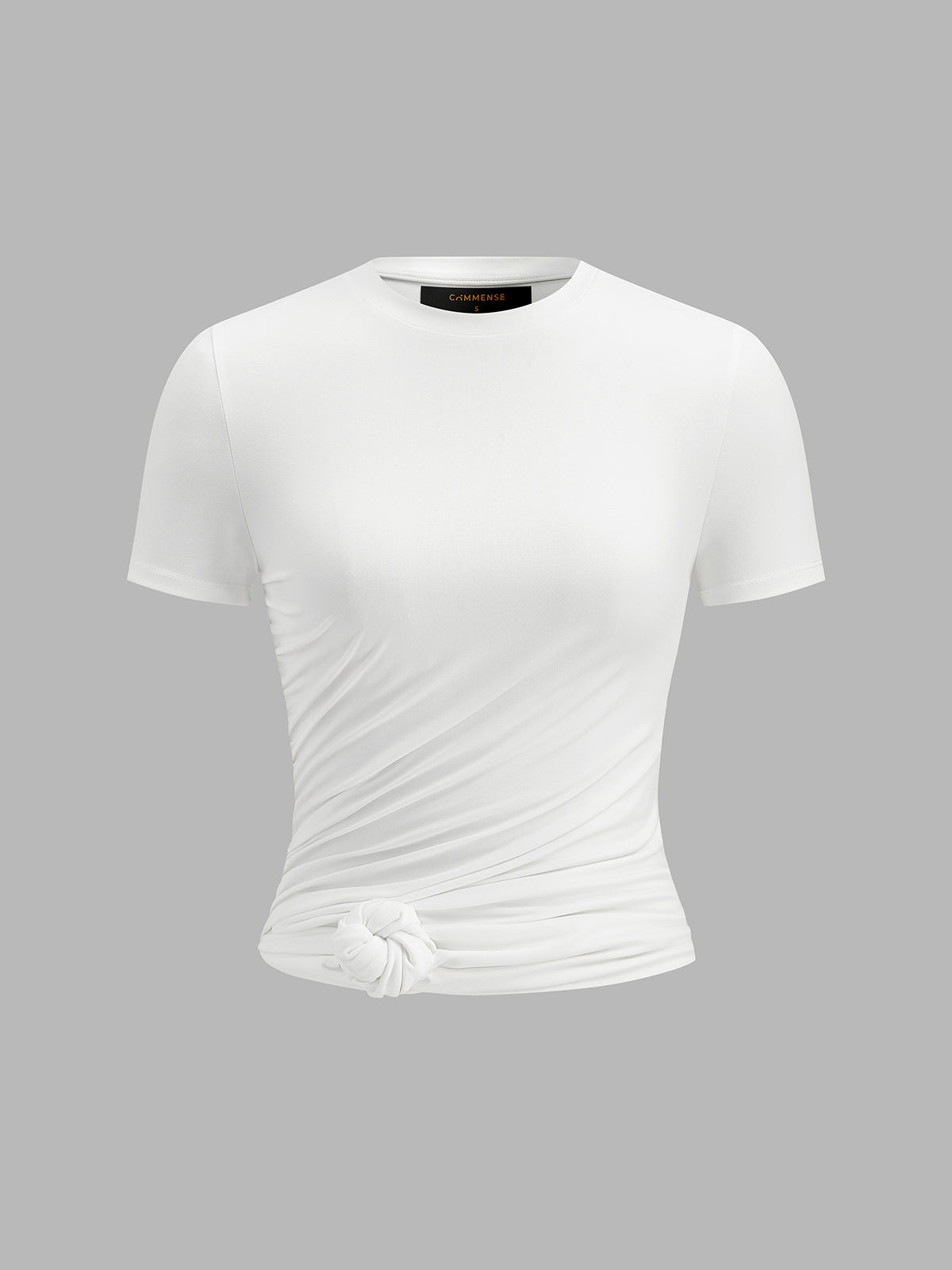 Knotted Hem Casual Fitted Top for Women Lightweight Comfortable