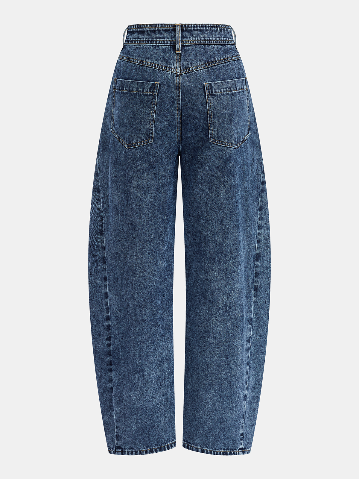 Mid-Waist Curved Leg Barrel Jeans for Women Trendy Casual Fit