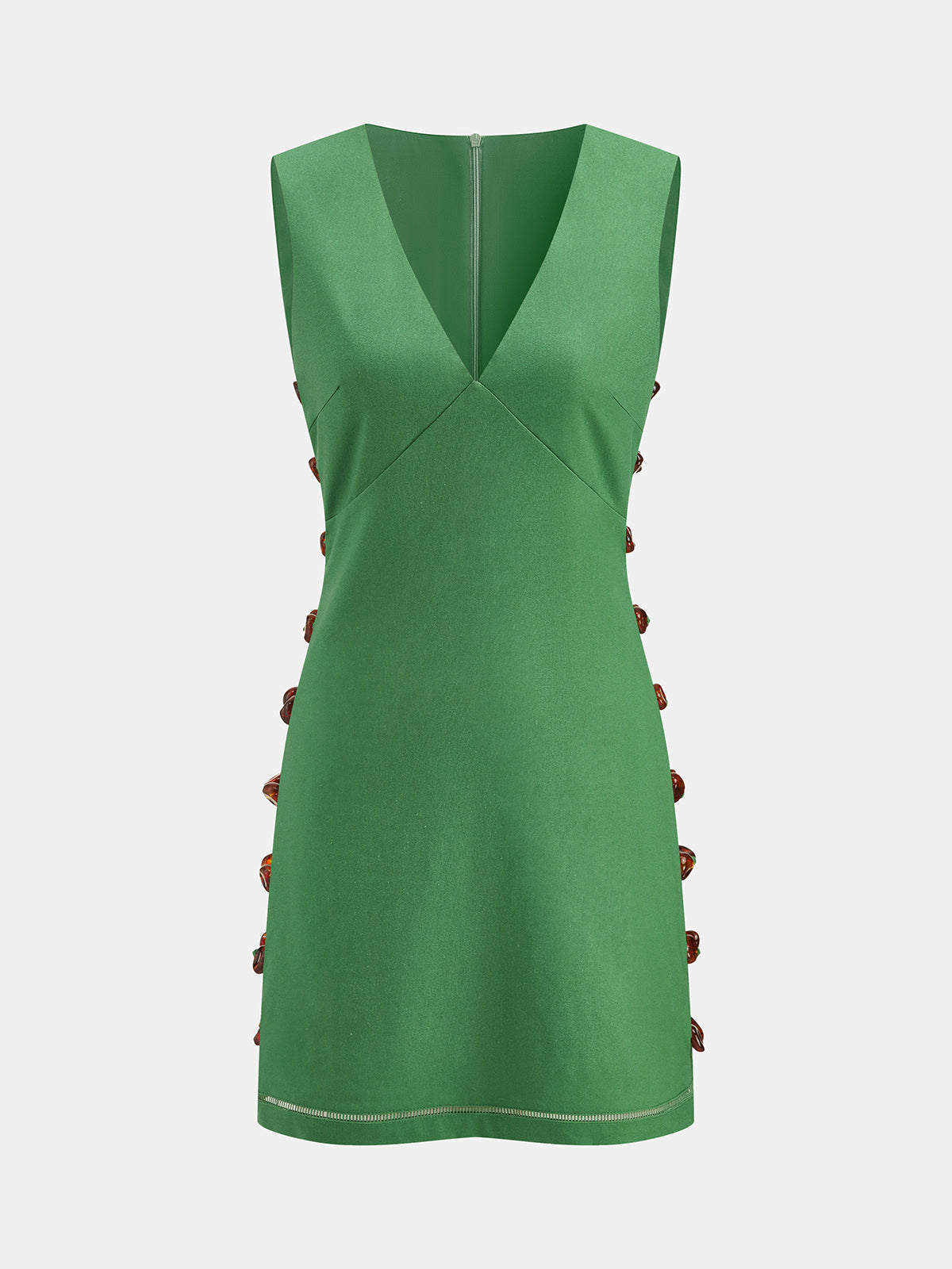 Amber Detail Cut-Out Mini Dress Trendy Party Wear