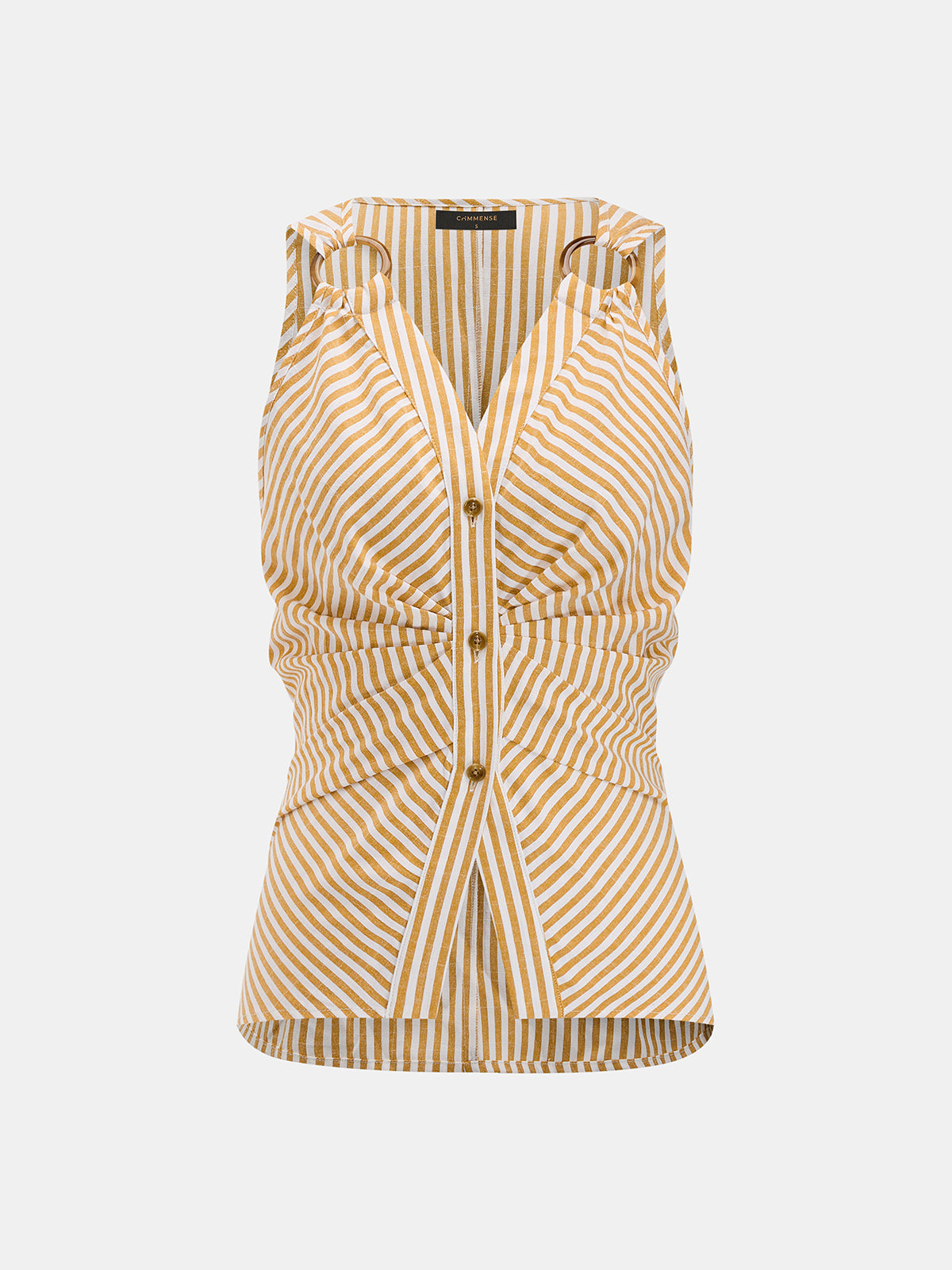 Ring Detail Striped Sleeveless Top for Women Casual Summer Wear