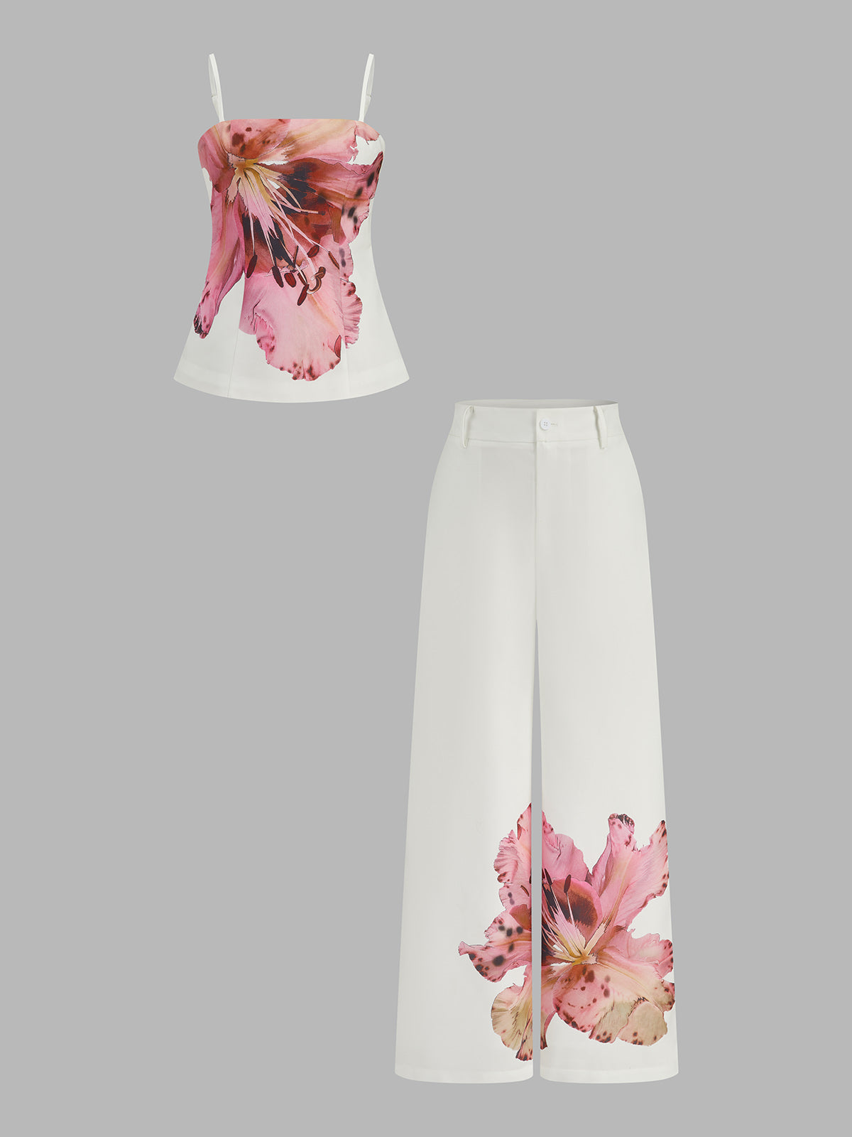 Floral Print Cami Top & Wide Leg Pants Set for Women Summer Casual