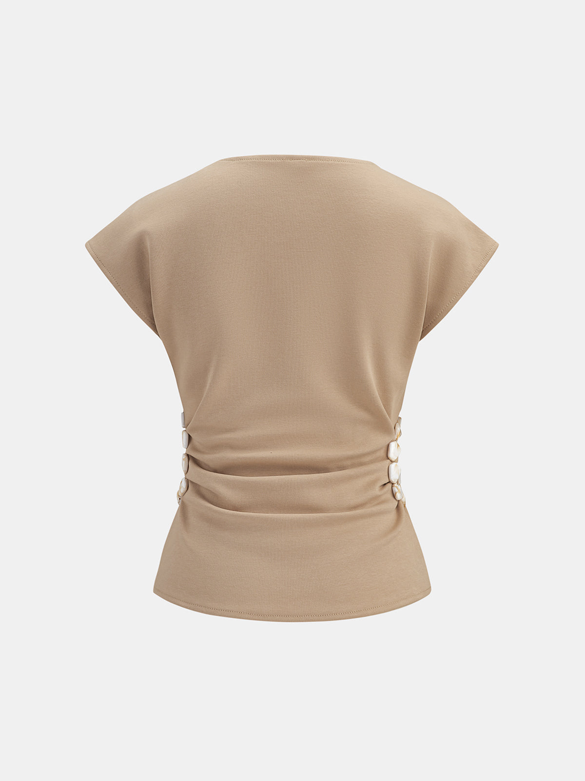 Beaded Cutout Ruched Sleeveless Top for Women Casual Outfits