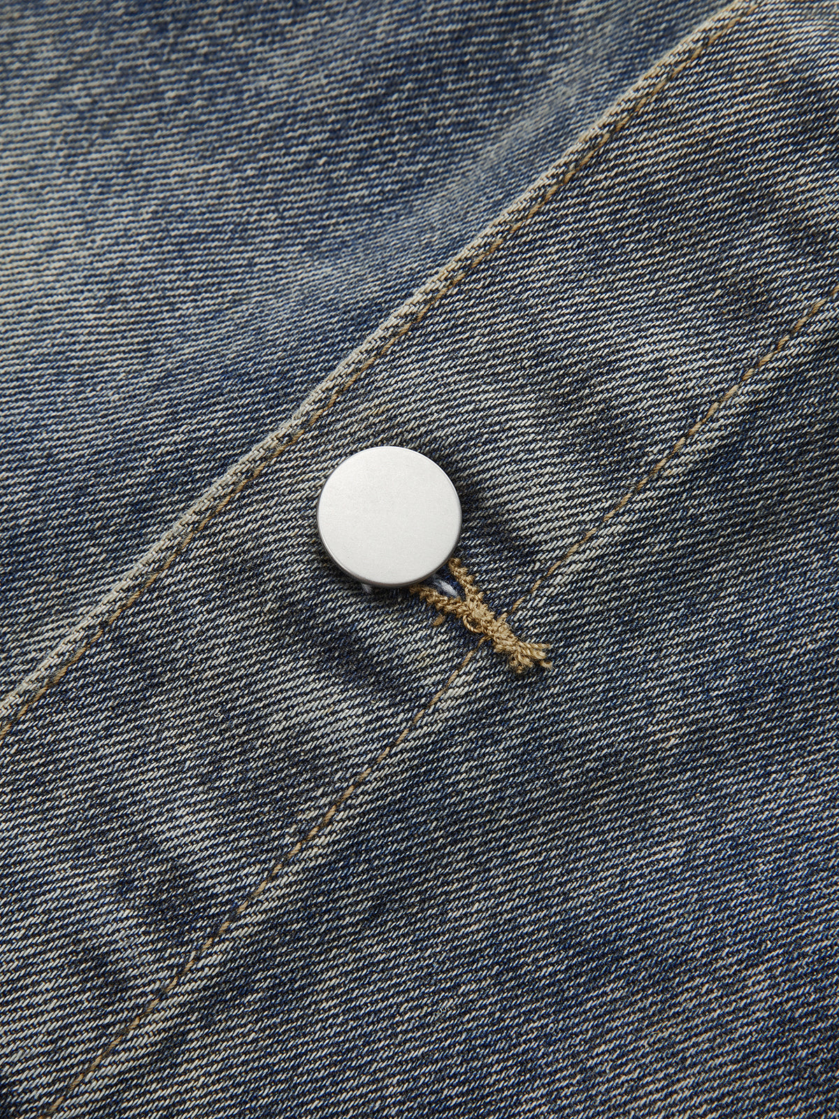 Overlay Button Front Denim Skort with High Waist Design
