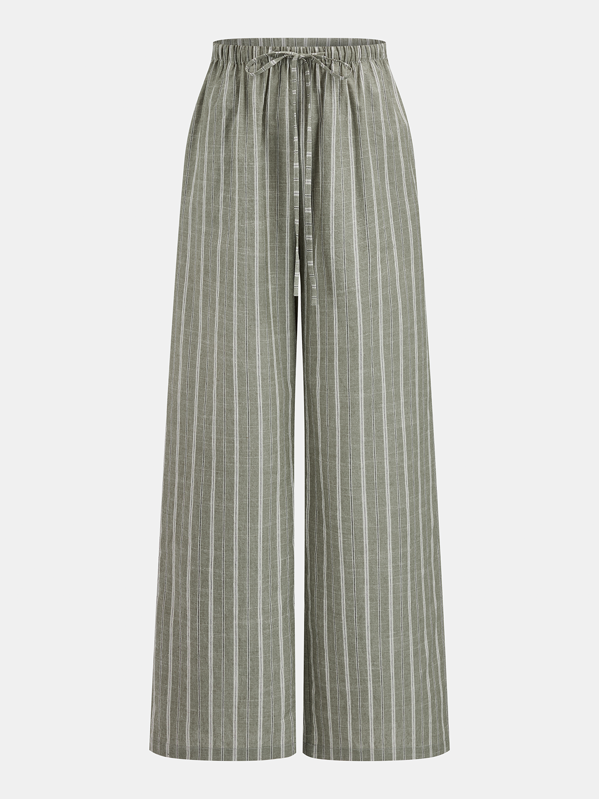 Striped Cotton Linen Halter Top & Pants Set for Women Summer Outfit