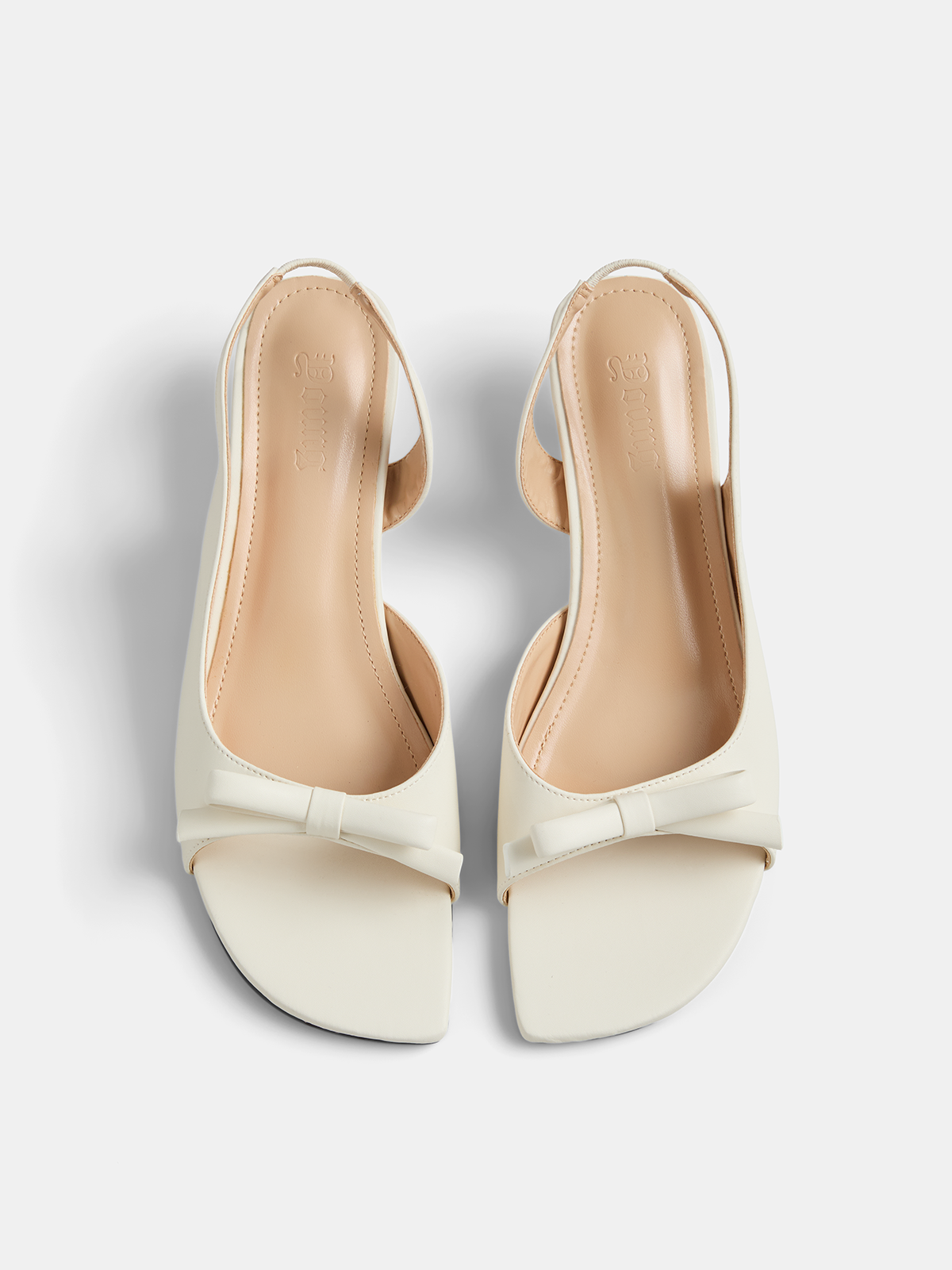 Bow Decor Square Toe Slingback Kitten Heels Classic Elegant Design Fashionable Footwear