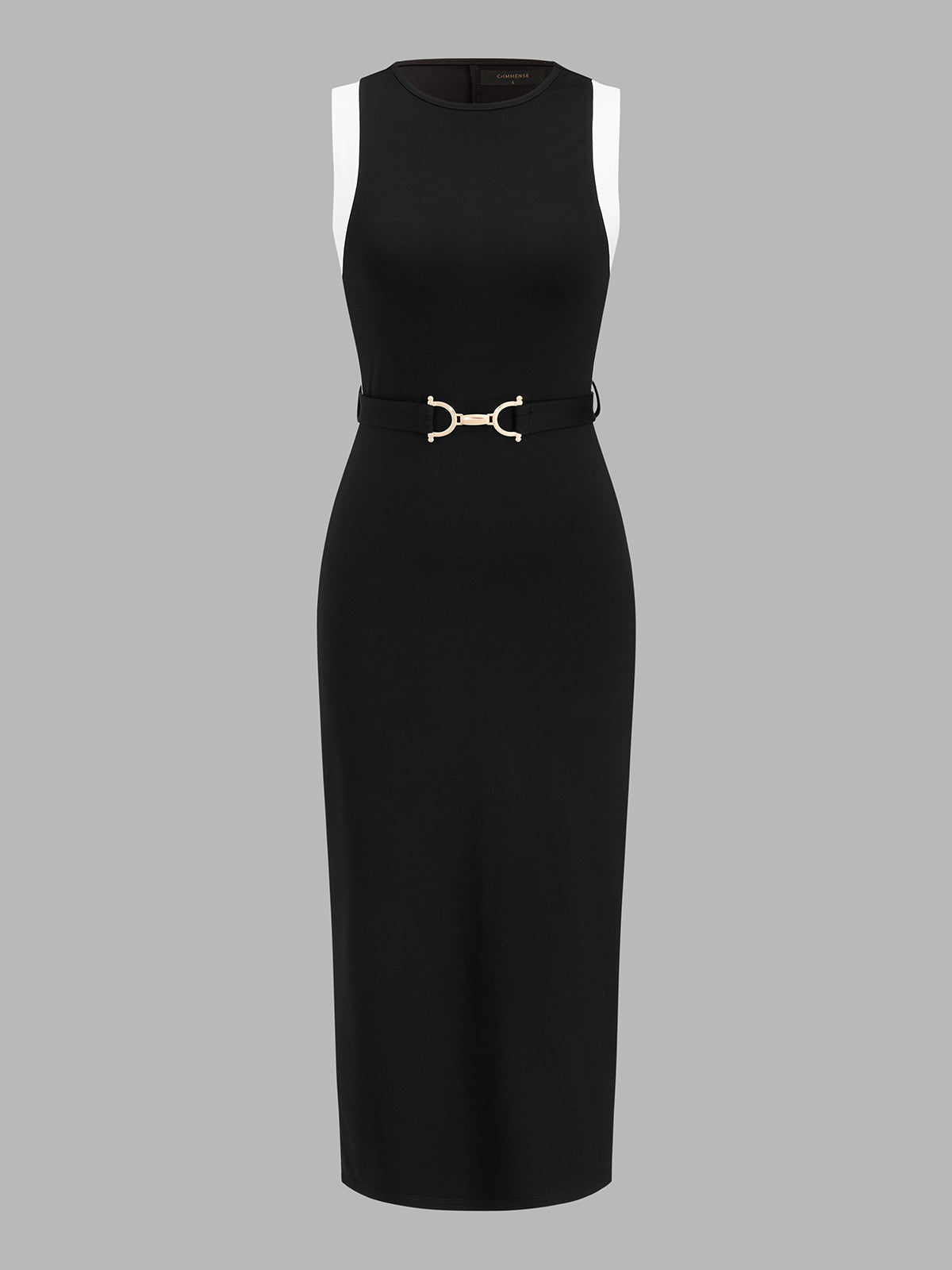 Color Block Belted Sleeveless Midi Dress for Women Casual Summer