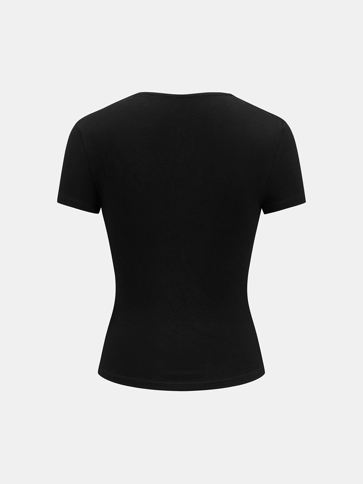 Embroidery Fitted Short Sleeve Top Women's Casual Wear