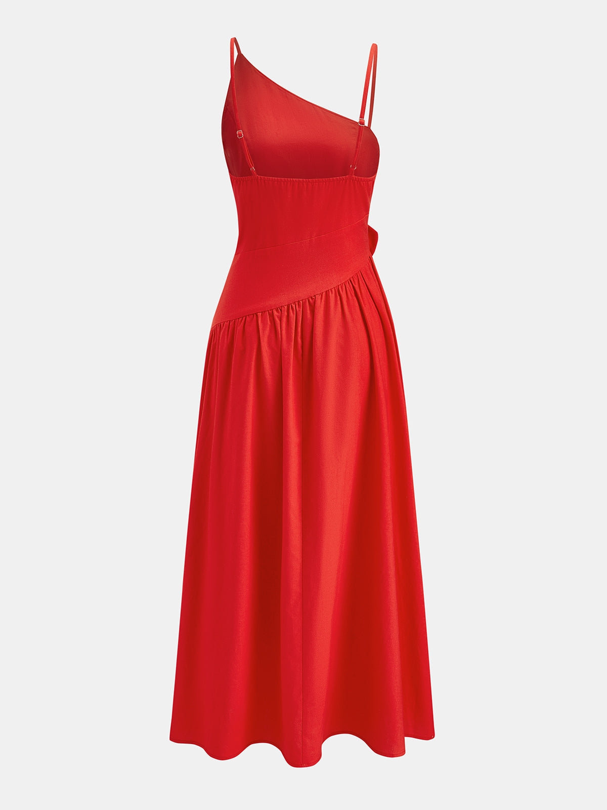 Floral Appliqué One-Shoulder Midi Dress Perfect for Summer Weddings