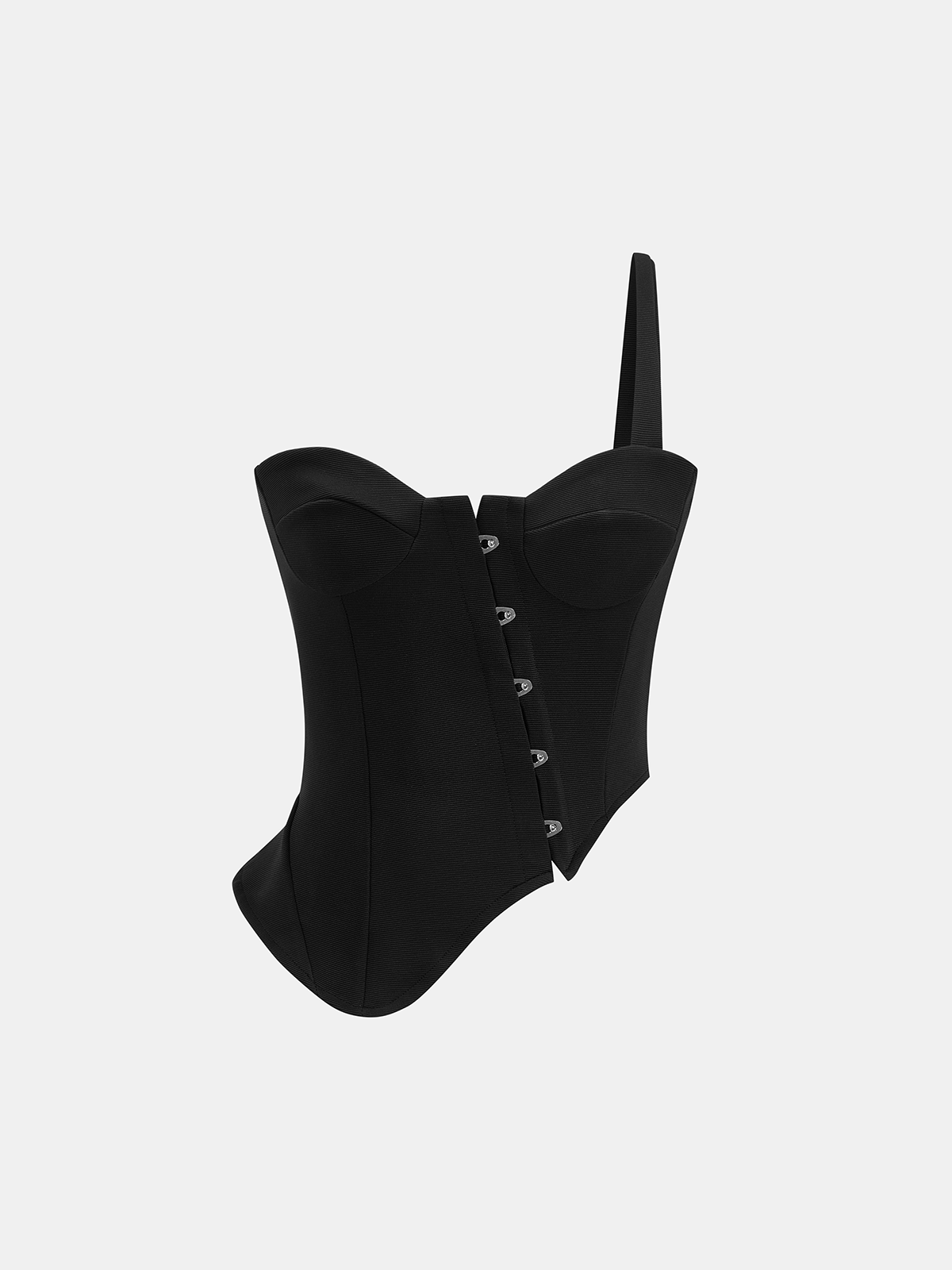 Hook Closure Asymmetric Corset Top for Women, Trendy Waist Cincher