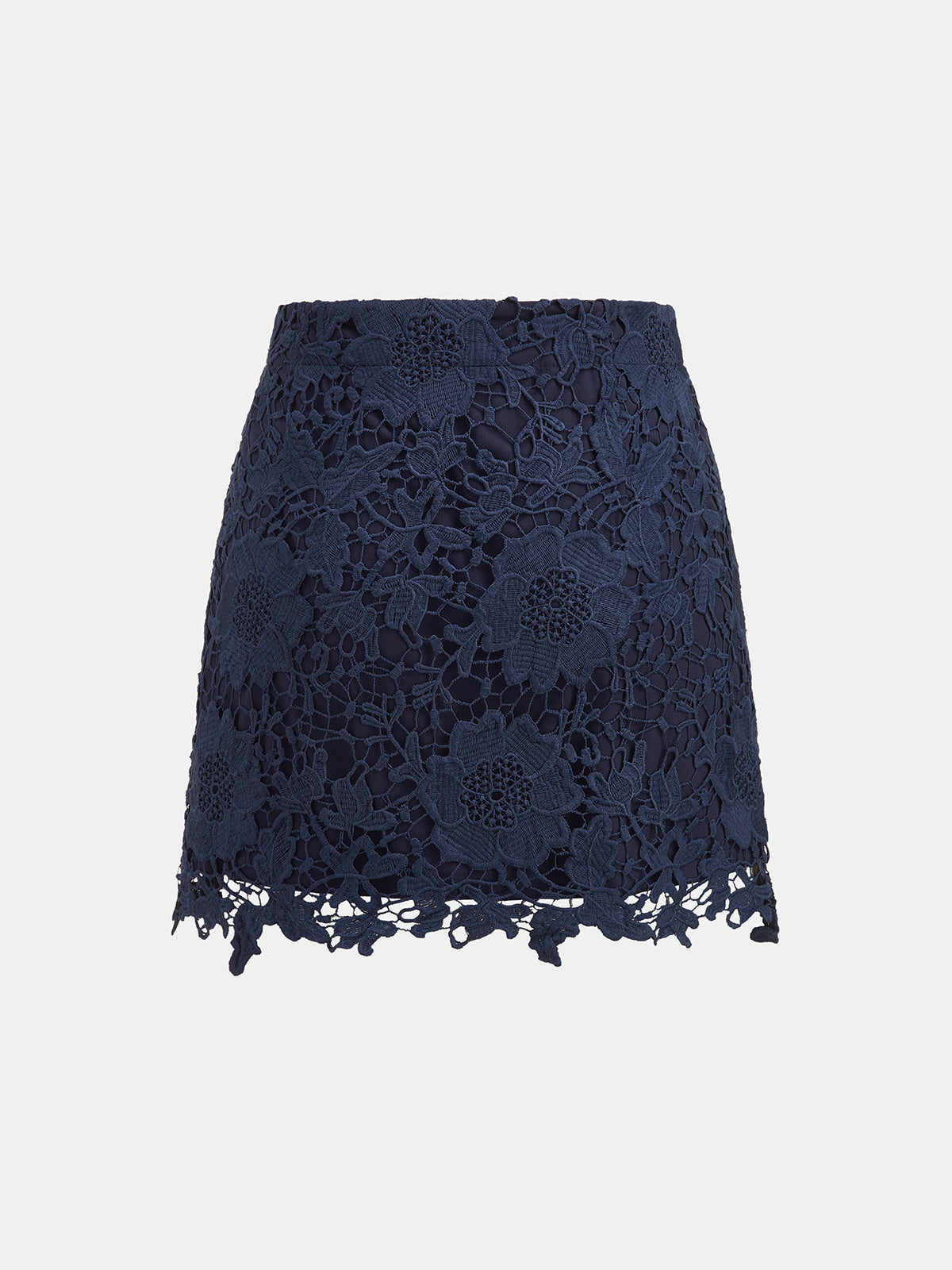Floral Guipure Lace Mini Skirt for Women Spring Collection