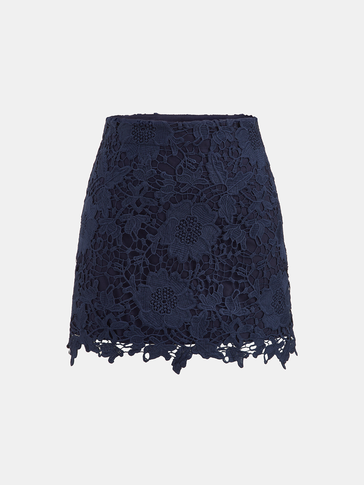 Floral Guipure Lace Mini Skirt for Women Spring Collection