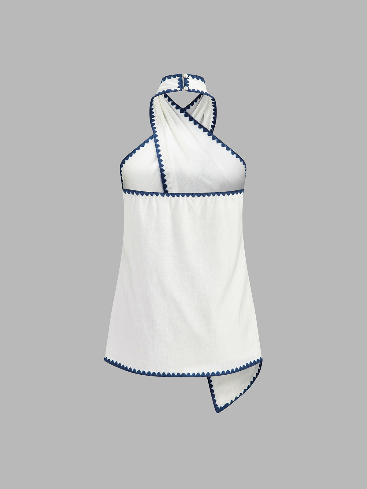 Scallop Trim Linen Blend Two Piece Shorts Set for Women Summer Casual