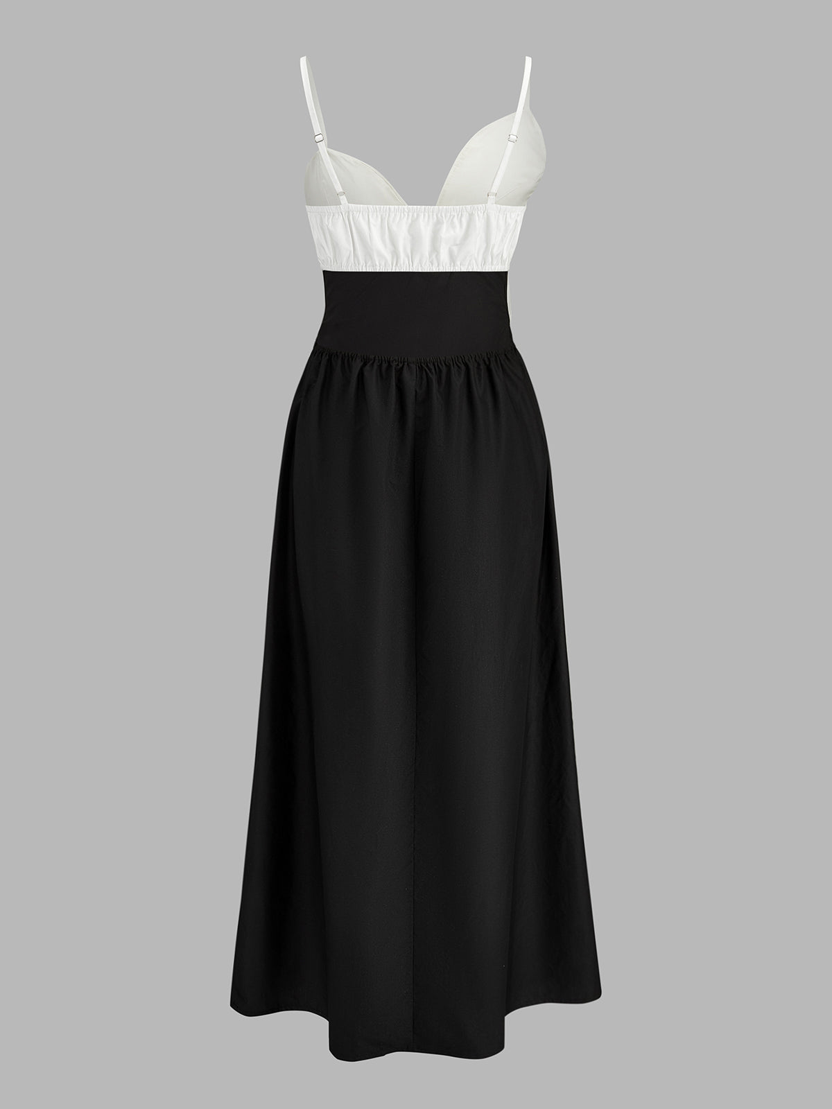Color Block Ring Cutout Slip Midi Dress Women's Elegant Evening Wear