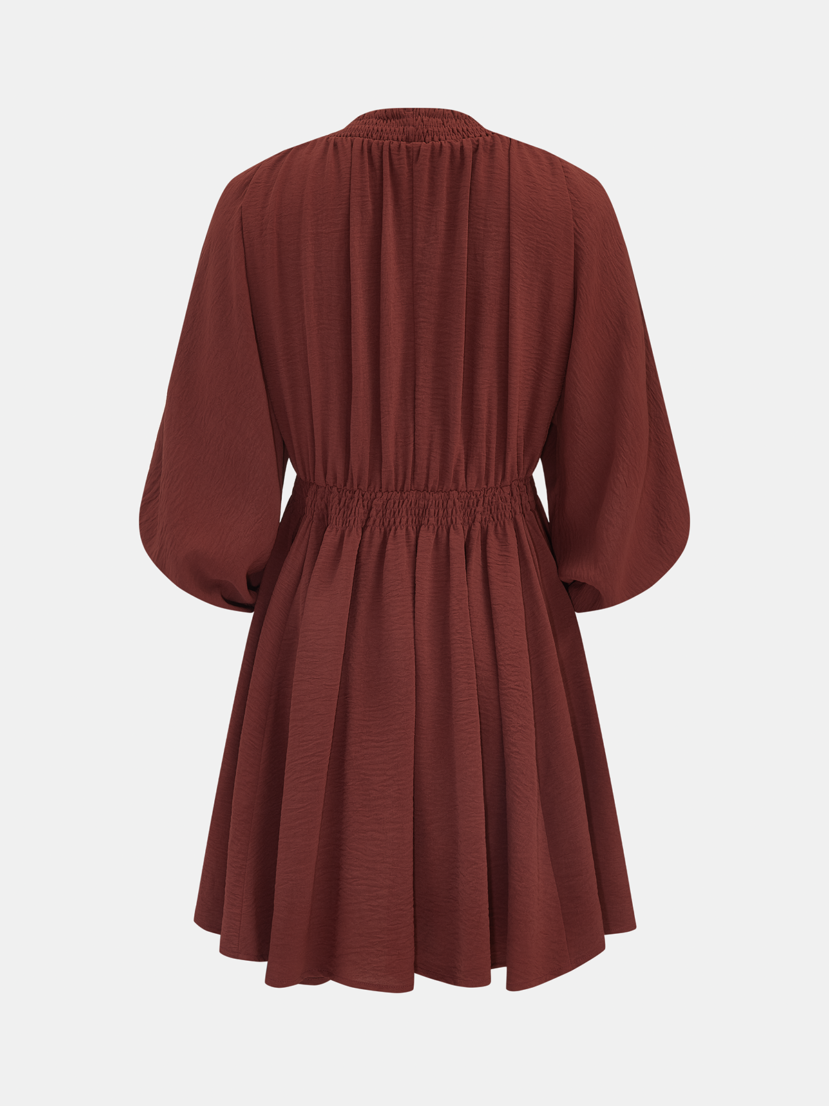 Smocked V-Neck Puff Sleeve Mini Dress Women's Casual Summer Outfit