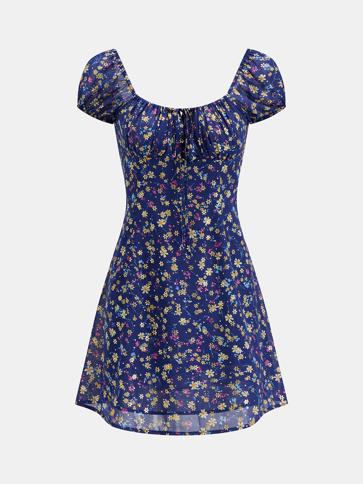 Ditsy Floral Chiffon Mini Dress with Ruffle Detail