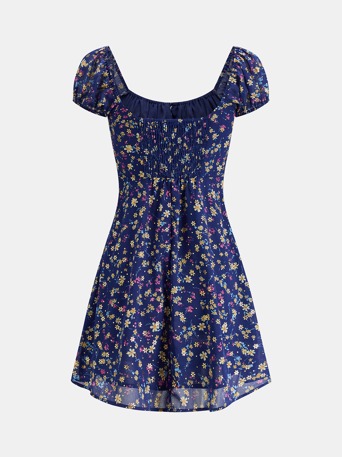 Ditsy Floral Chiffon Mini Dress with Ruffle Detail