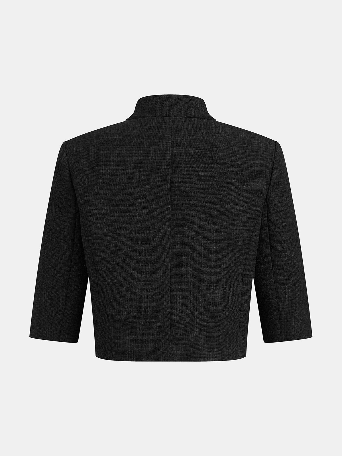 Stand Collar Metal Button Blazer for Women Elegant Workwear