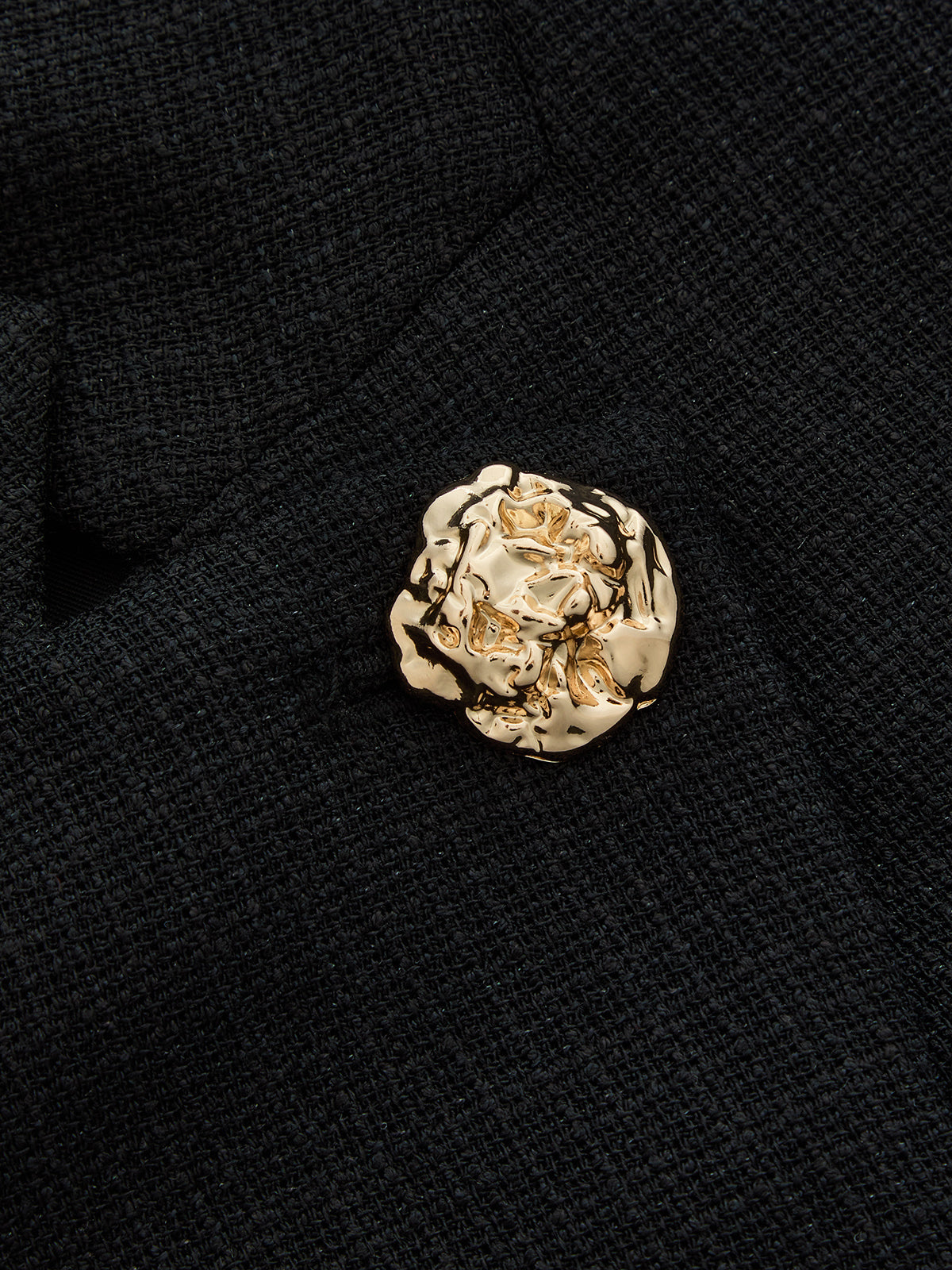Stand Collar Metal Button Blazer for Women Elegant Workwear