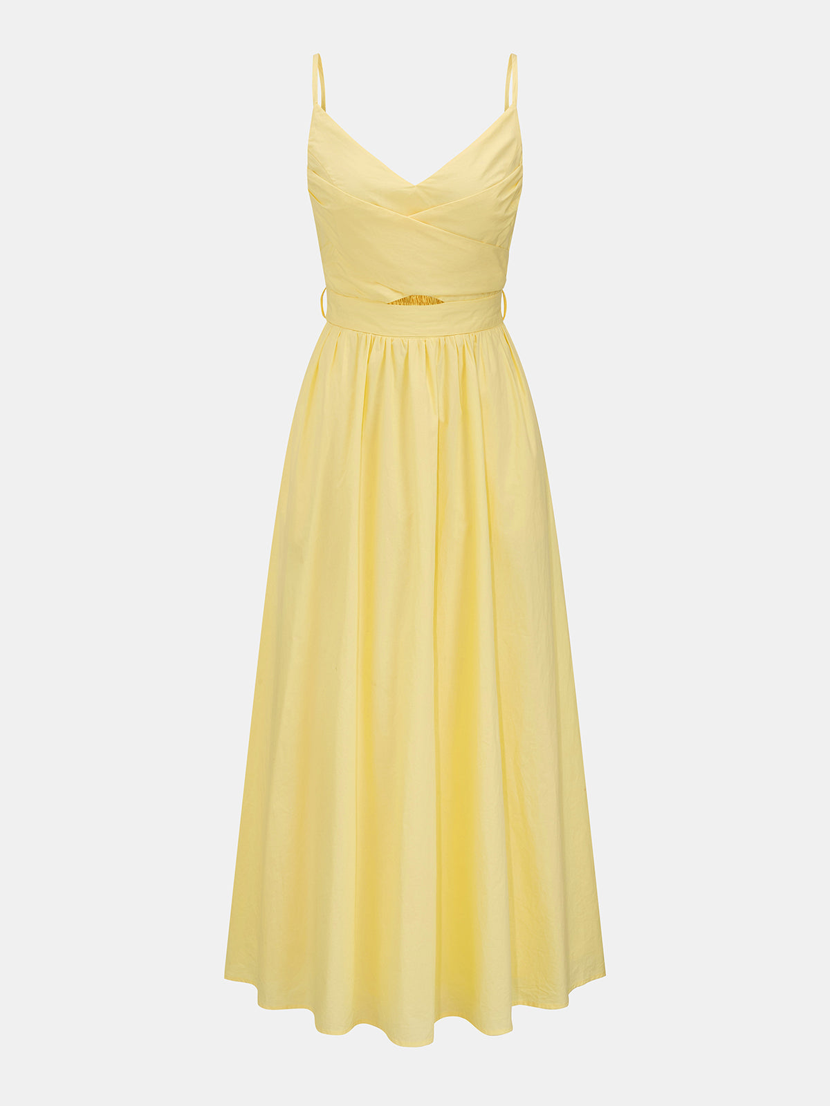 Waist Cutout Tie Back Maxi Slip Dress Elegant Evening Wear