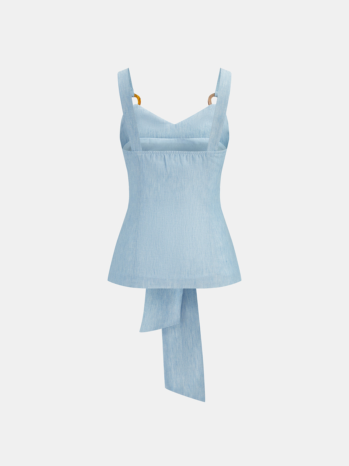 Ring Detail Tie-Waist Top & Pants Set for Women's Formal Attire