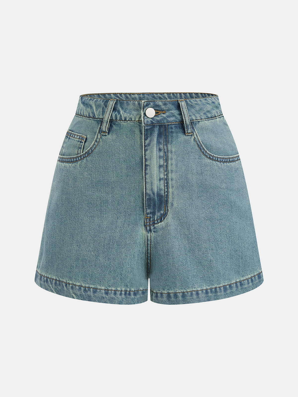 Denim Bow Tie Blouse & Shorts Set for Women, Casual Summer Outfit