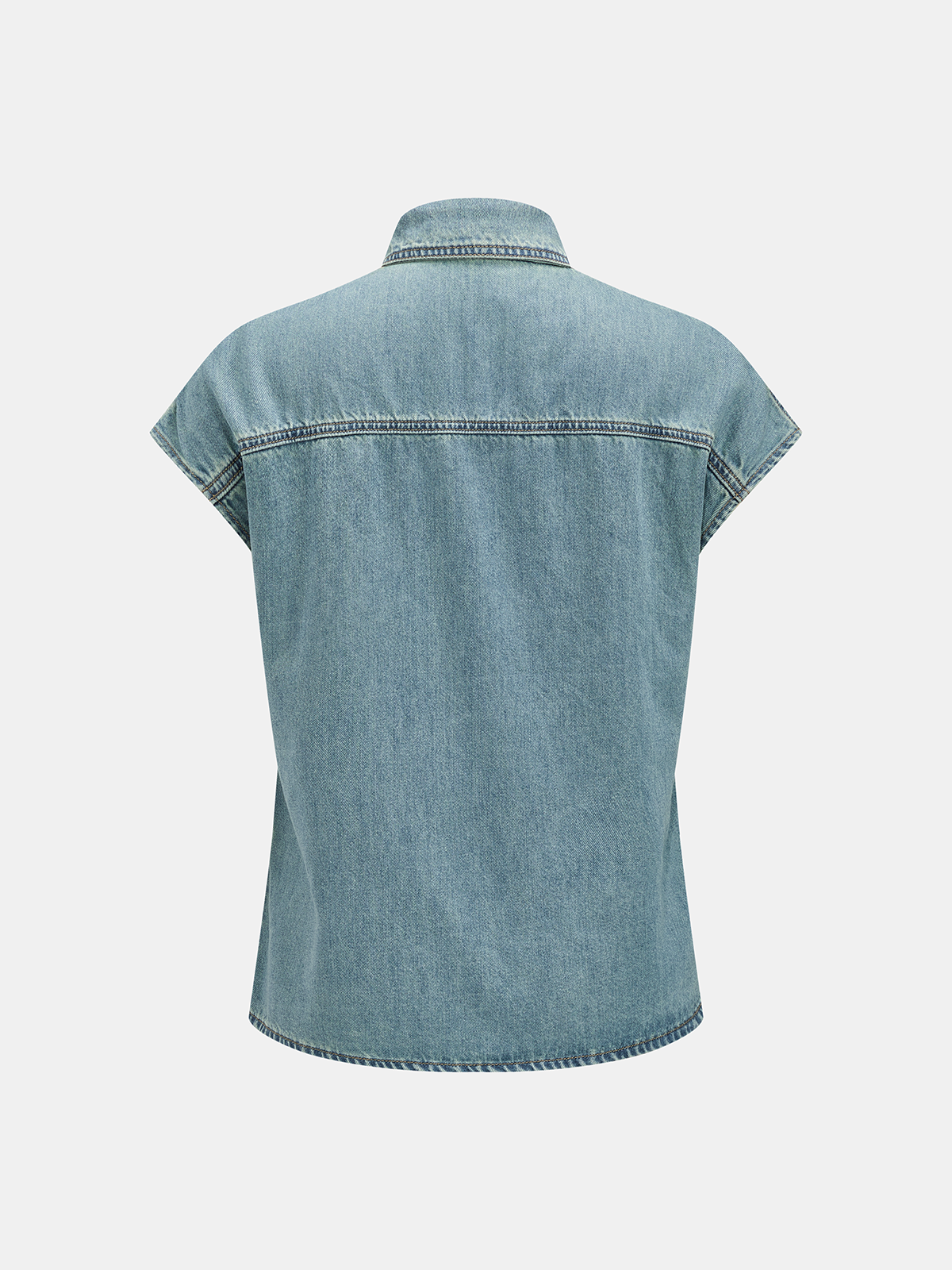 Denim Bow Tie Blouse & Shorts Set for Women, Casual Summer Outfit