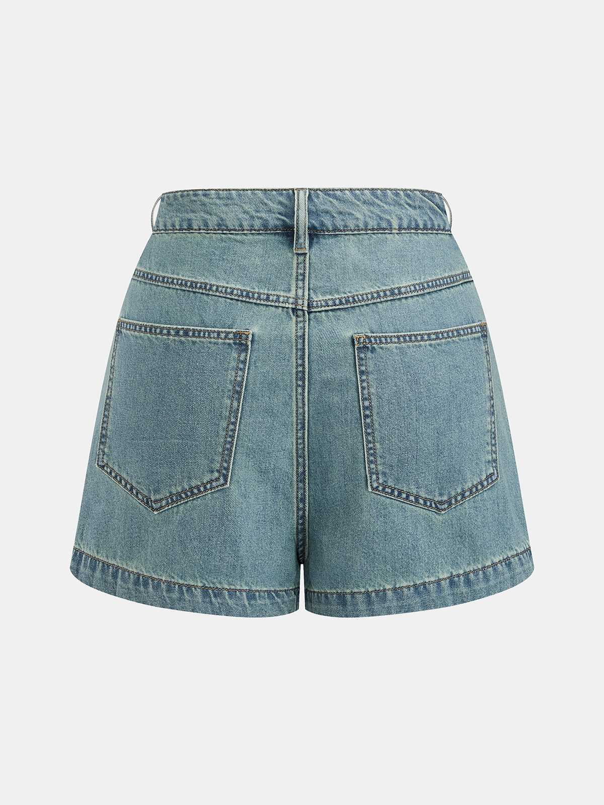 Denim Bow Tie Blouse & Shorts Set for Women, Casual Summer Outfit