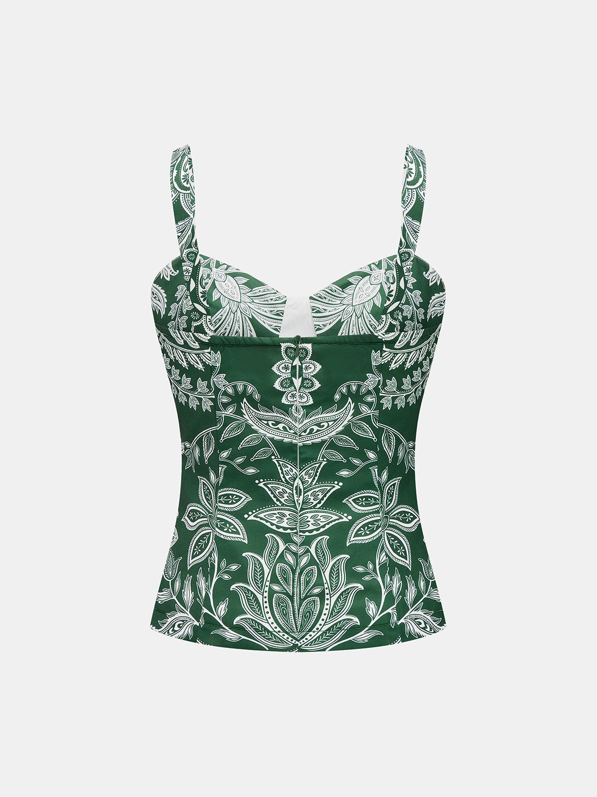 Paisley Print Sweetheart Cami Top with Adjustable Straps