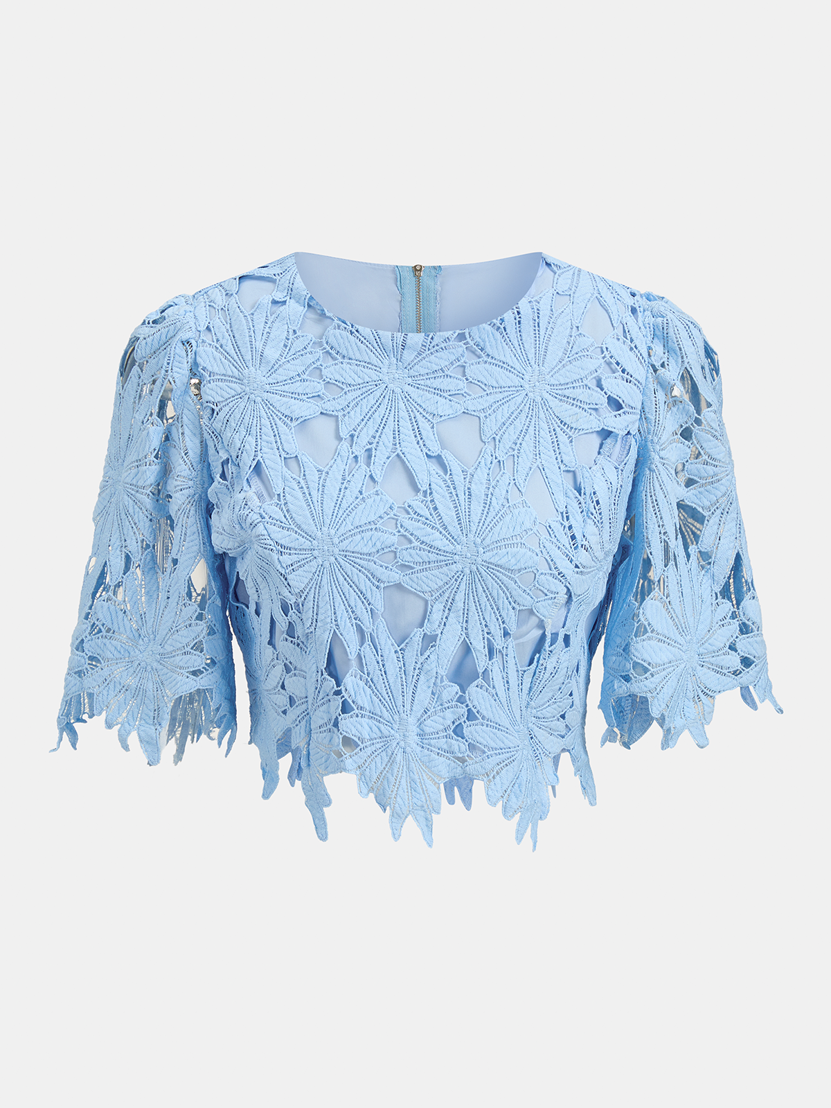 Floral Lace Crop Top & Midi Skirt Set for Women with Elegant Design