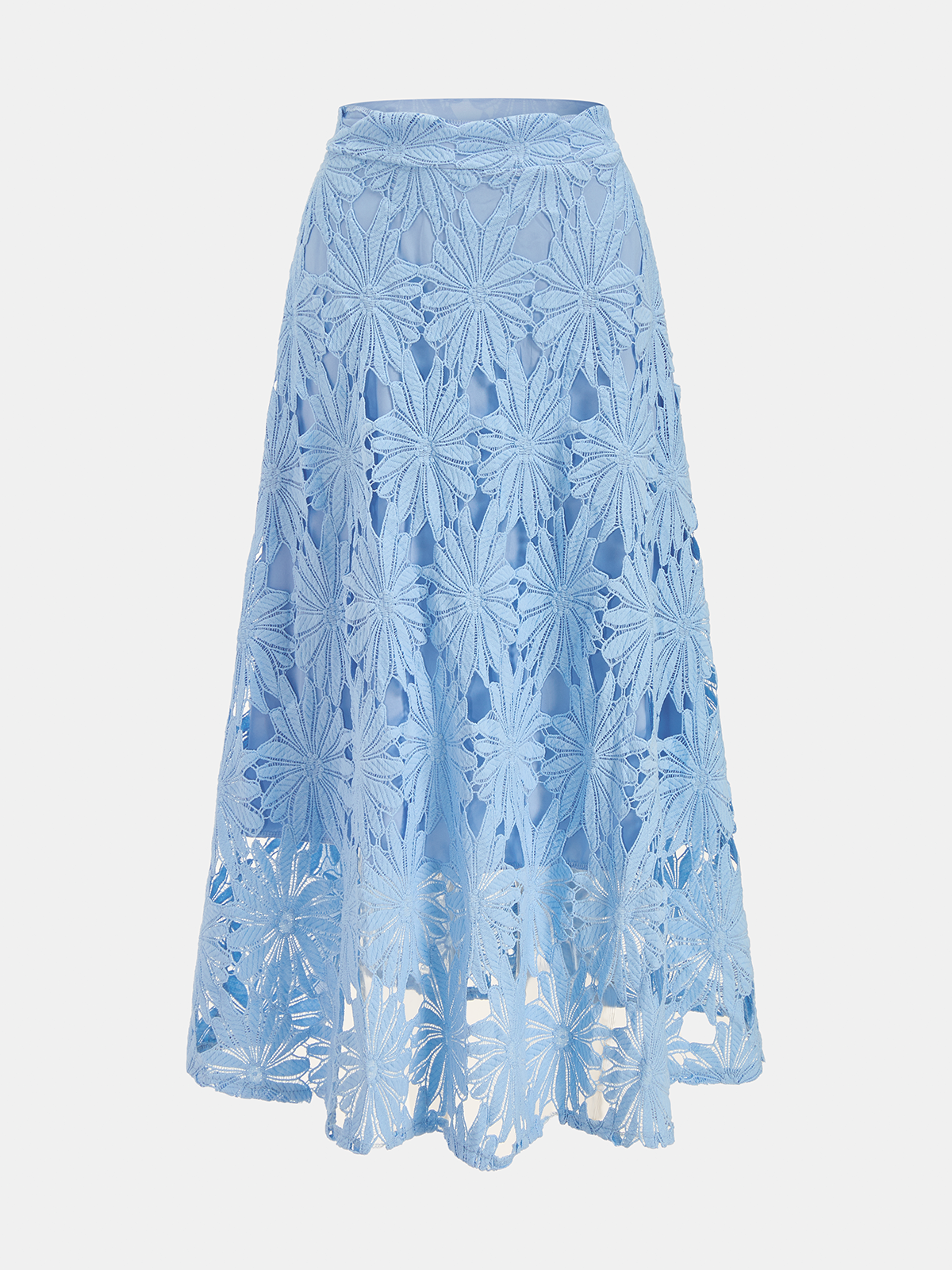 Floral Lace Crop Top & Midi Skirt Set for Women with Elegant Design