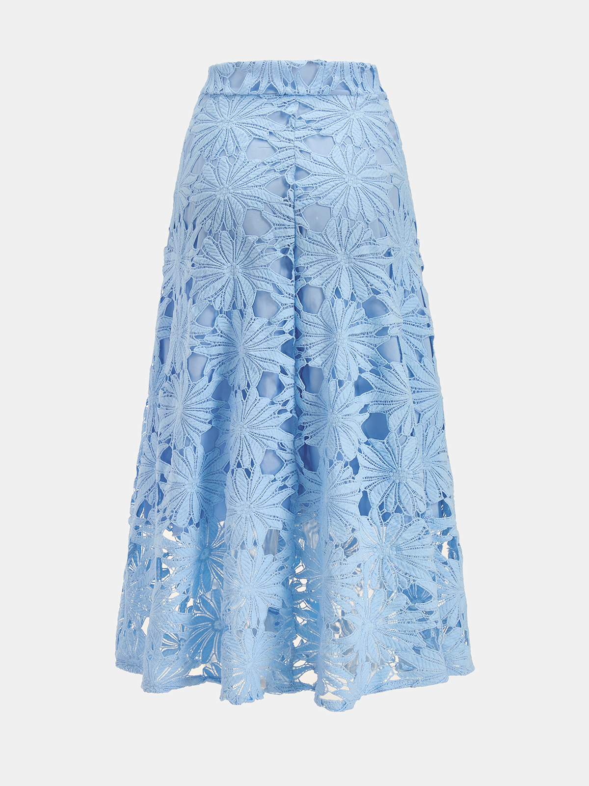 Floral Lace Crop Top & Midi Skirt Set for Women with Elegant Design