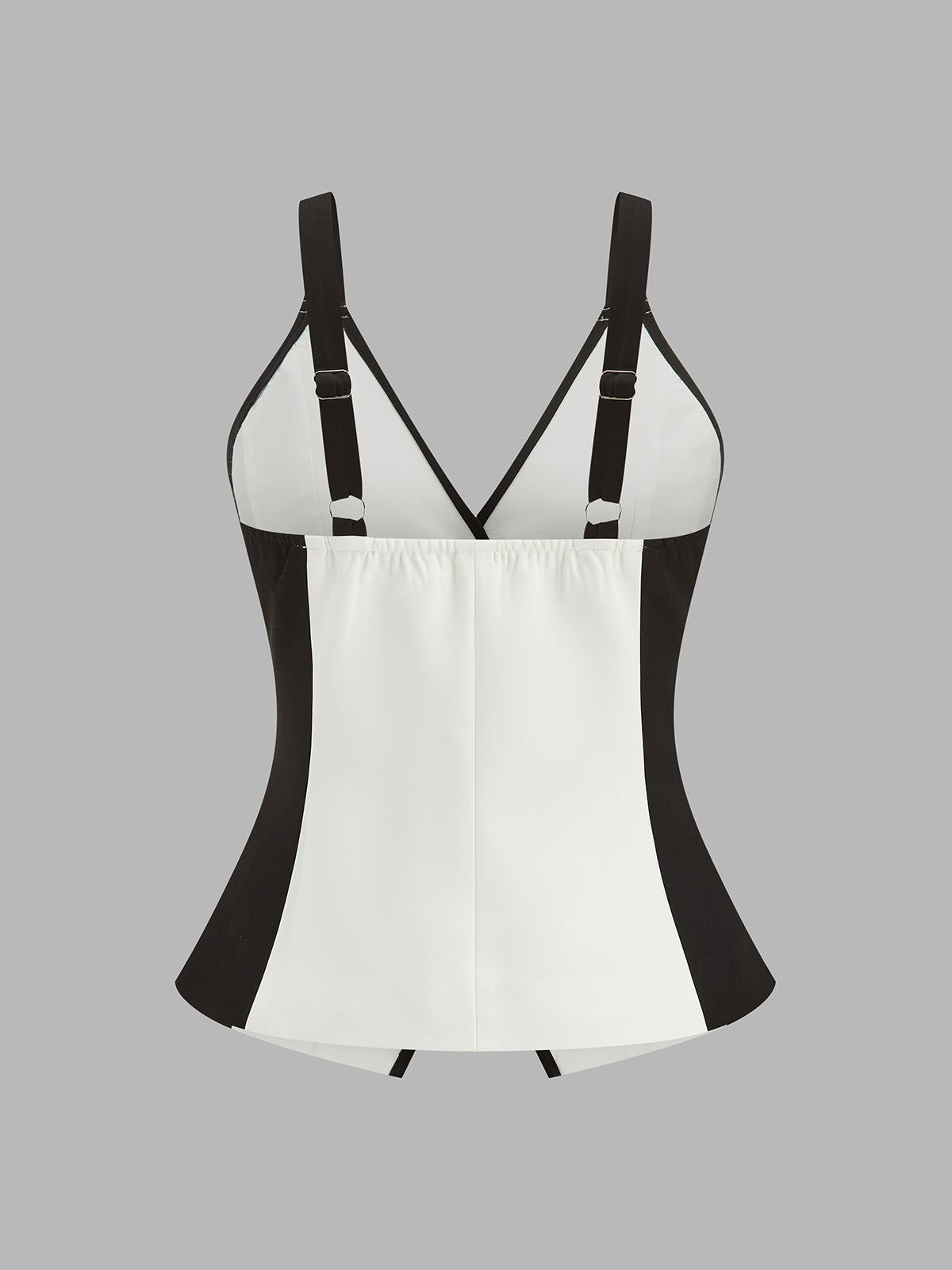 Color Block Metal Button Cami Vest with Adjustable Straps
