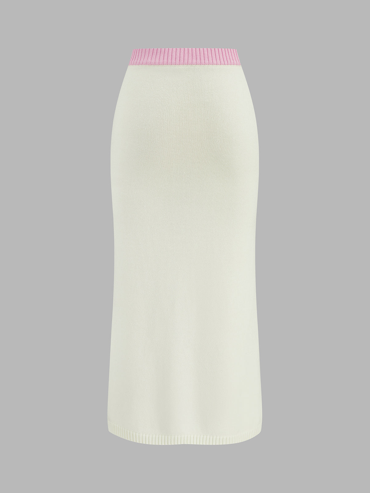 Contrast Trim Knit Two Piece Skirt Set with Elastic Waistband