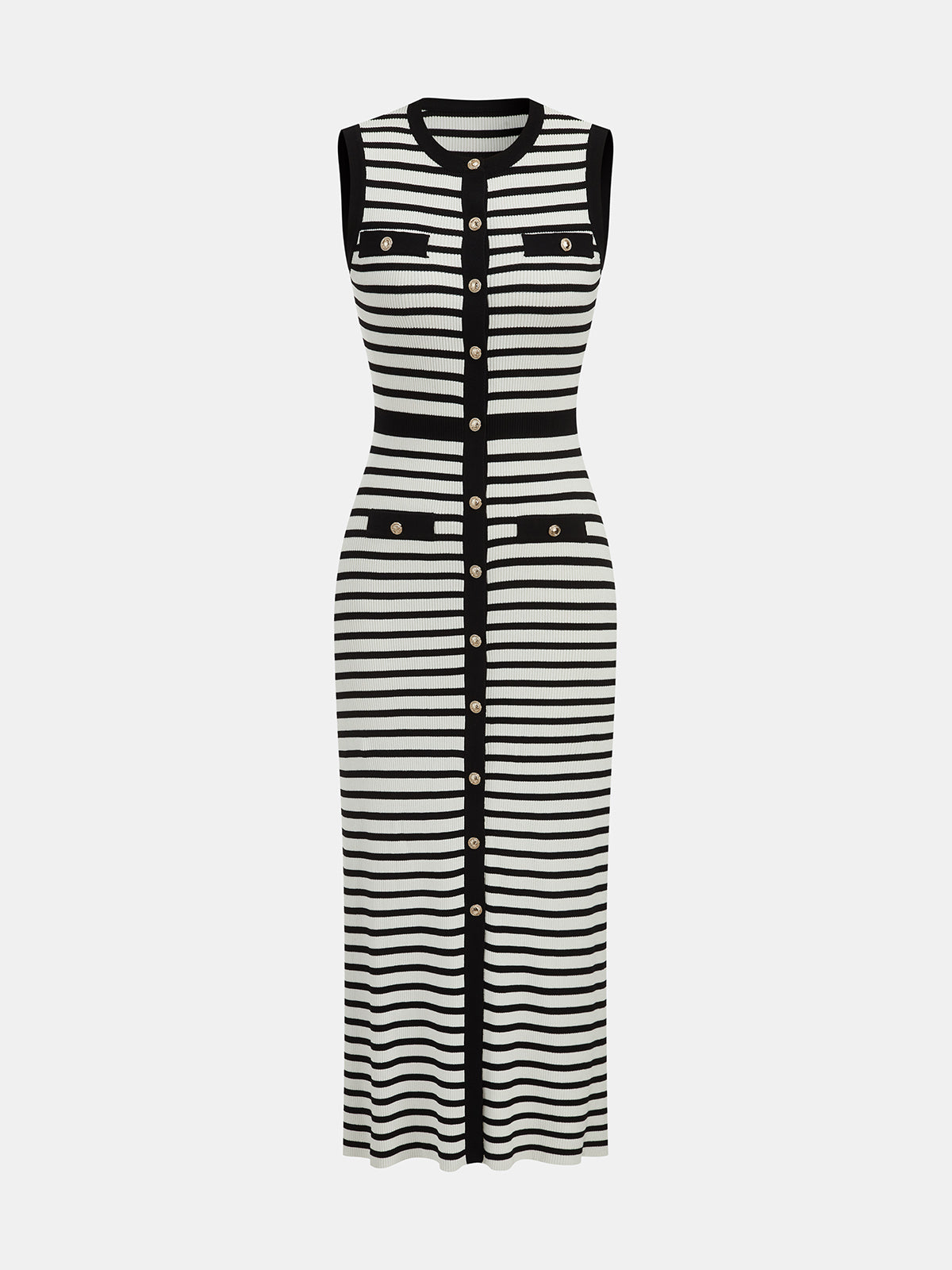 Striped Knit Bodycon Midi Dress Women's Casual Workwear Essentials
