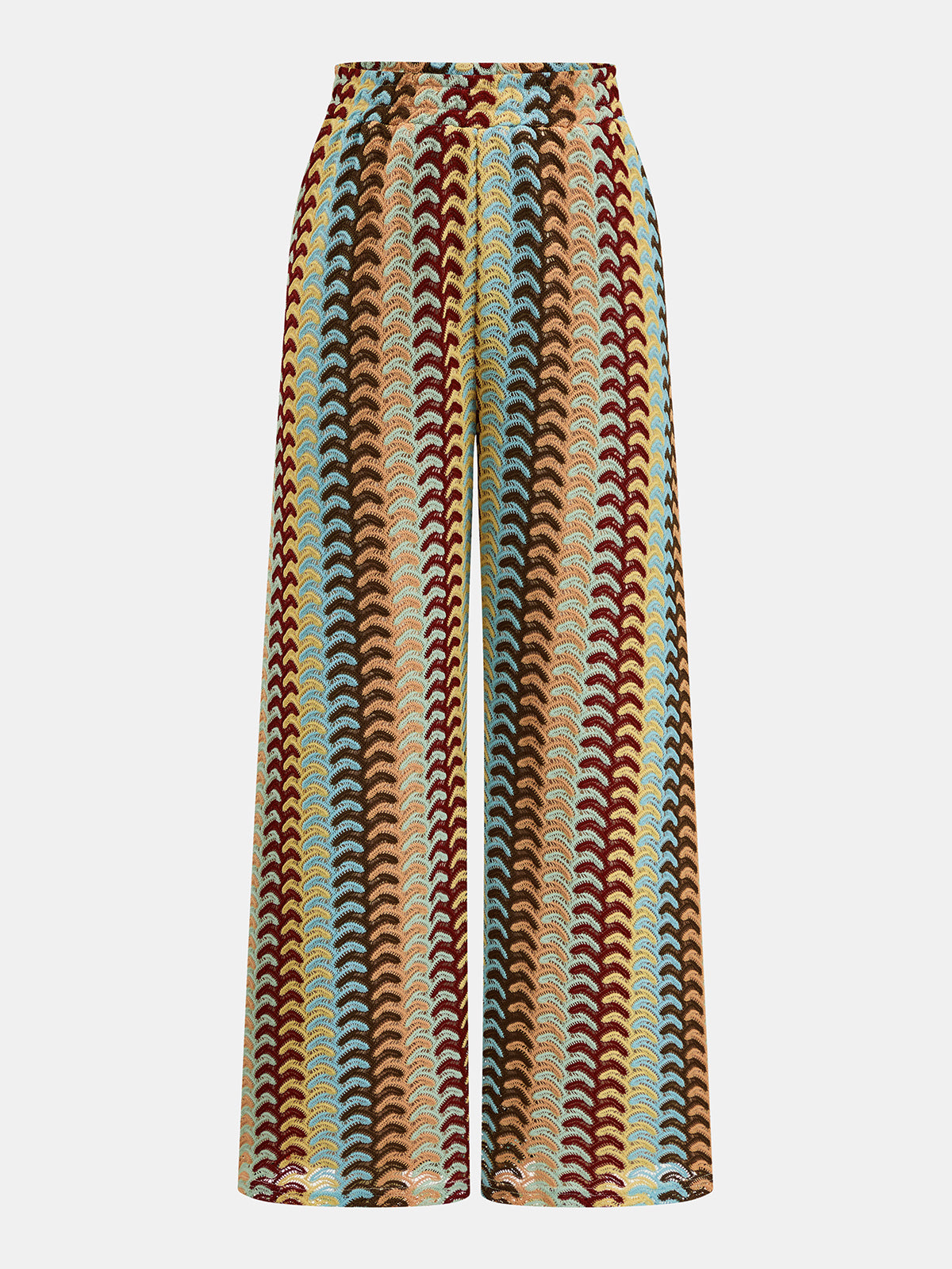 Printed Halter Crop Top & Wide-Leg Beachwear Pants Set for Women
