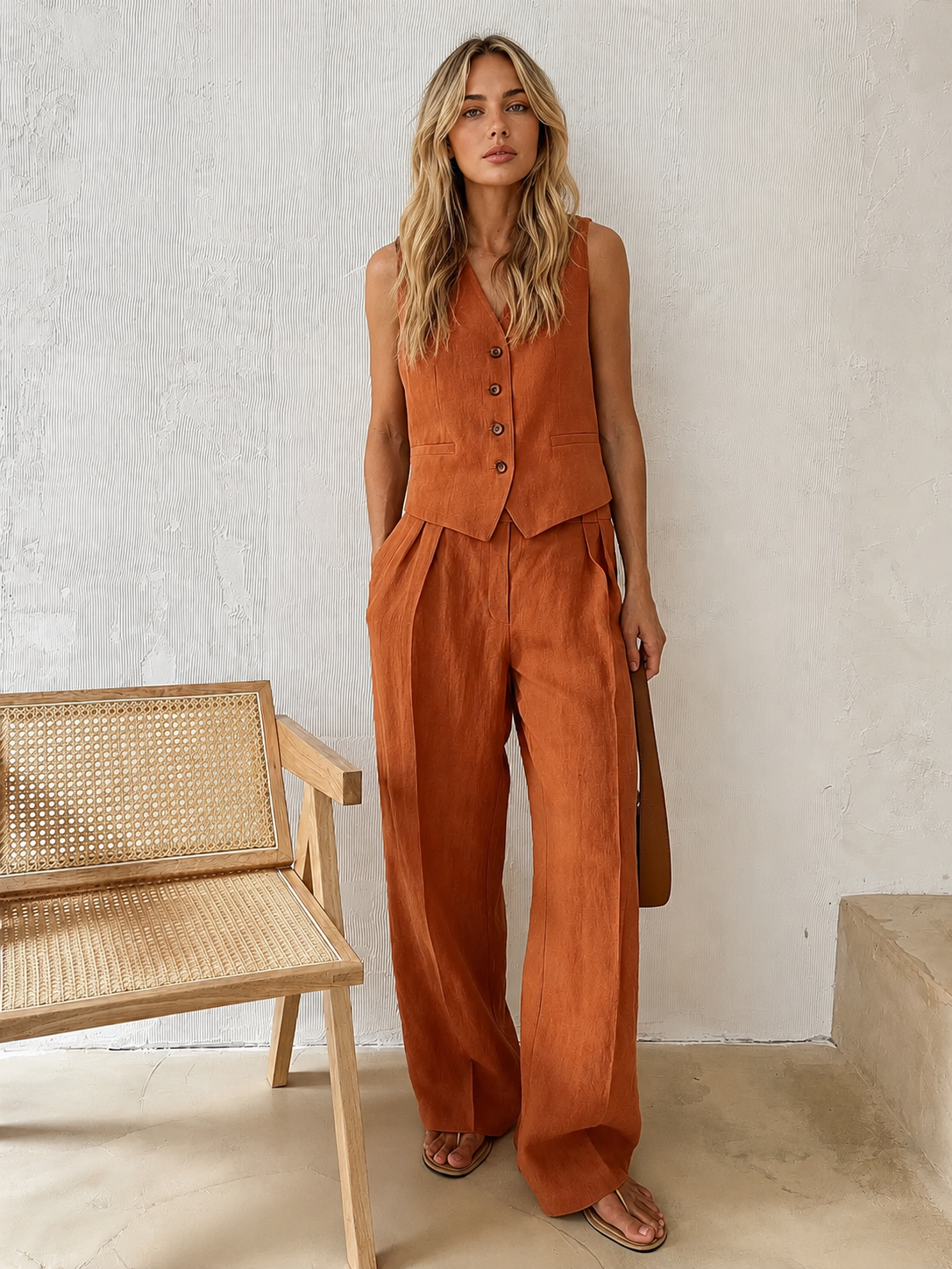 Cotton & Linen Pants Set for Casual Summer Wear