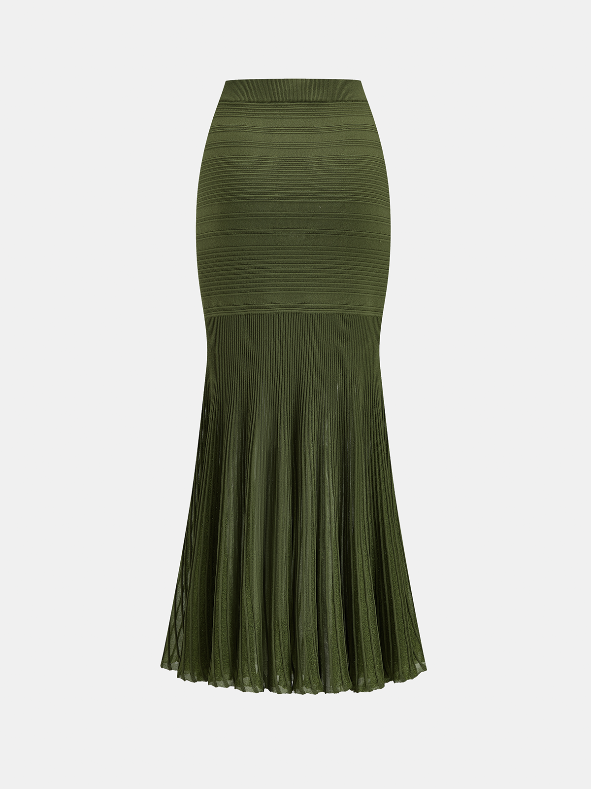 Textured Knit Top & Sheer Mermaid Skirt Set for Evening Wear