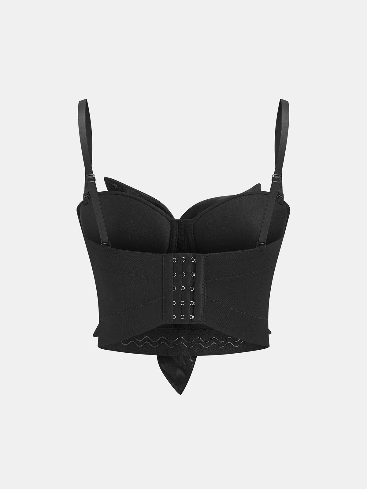 3D Rose Hook Eye Corset Cami Top with Adjustable Straps