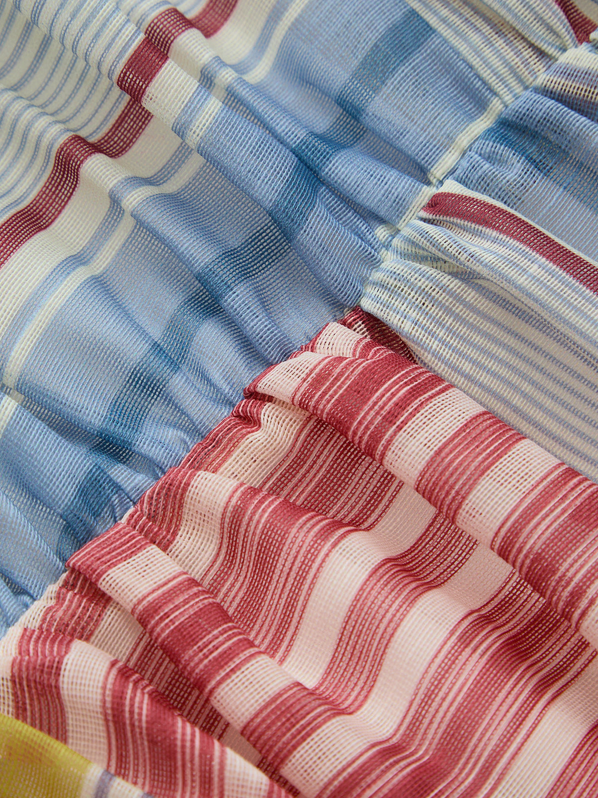 Color Stripe Tie-Back Midi Dress with Adjustable Straps and Pockets