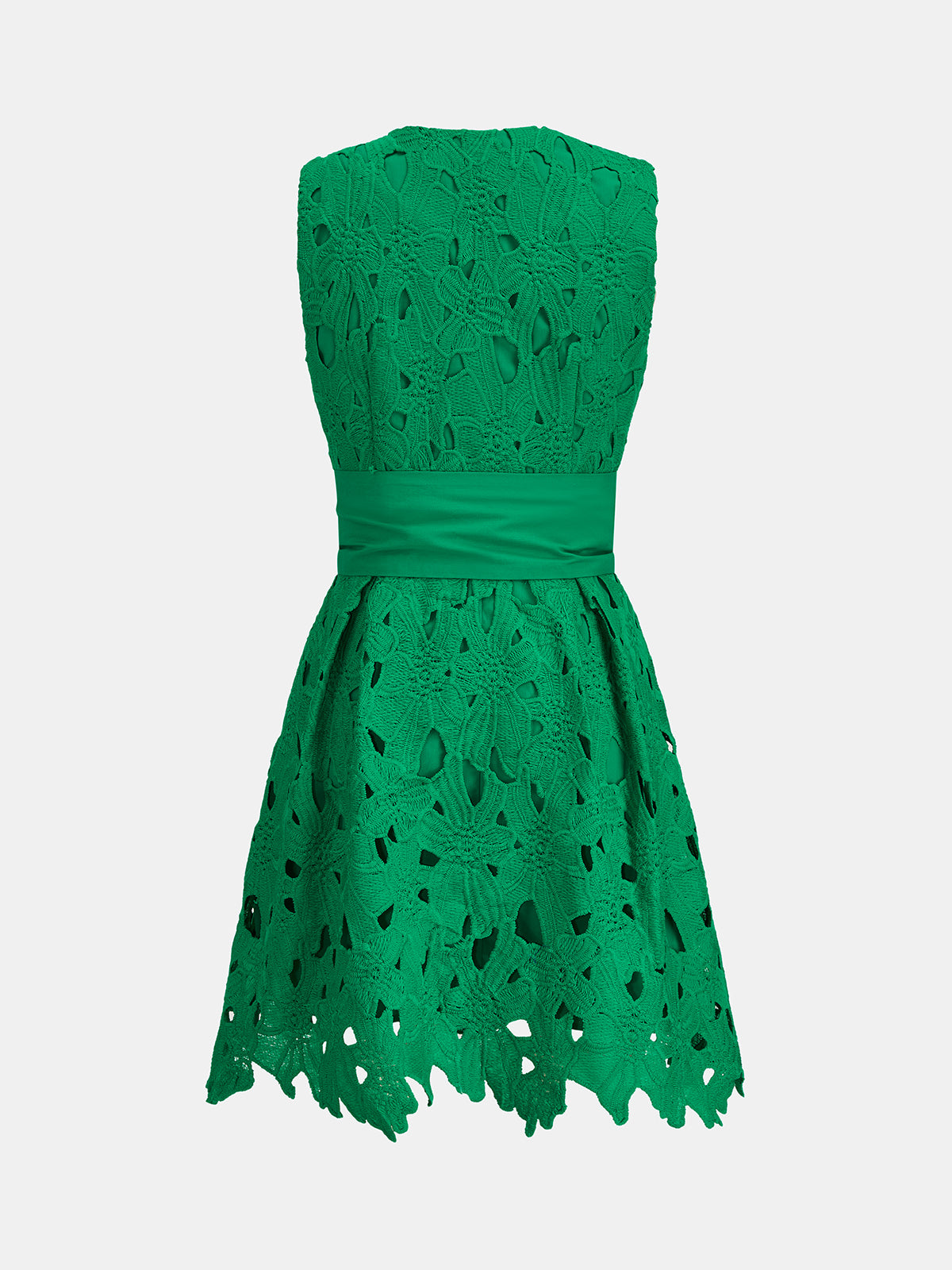 Crochet Lace Belted Sleeveless Mini Dress Elegant Summer Women’s Fashion
