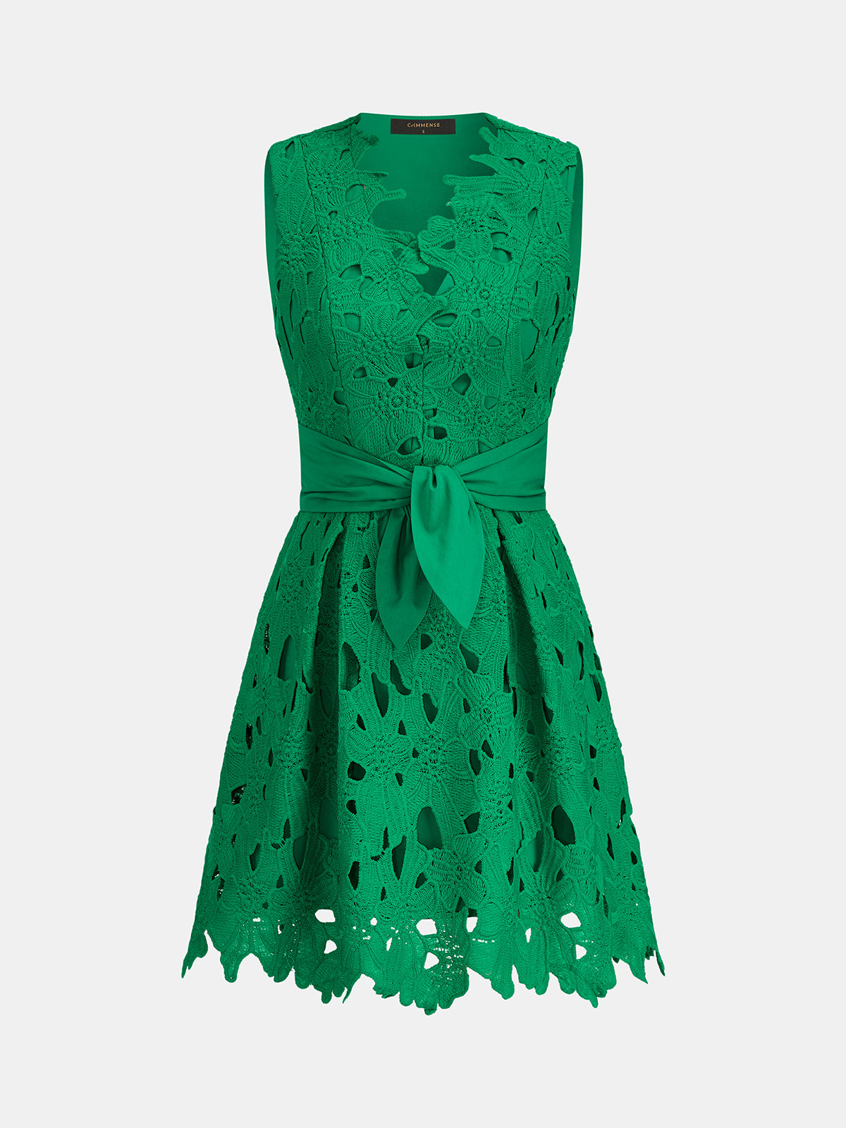 Crochet Lace Belted Sleeveless Mini Dress Elegant Summer Women’s Fashion